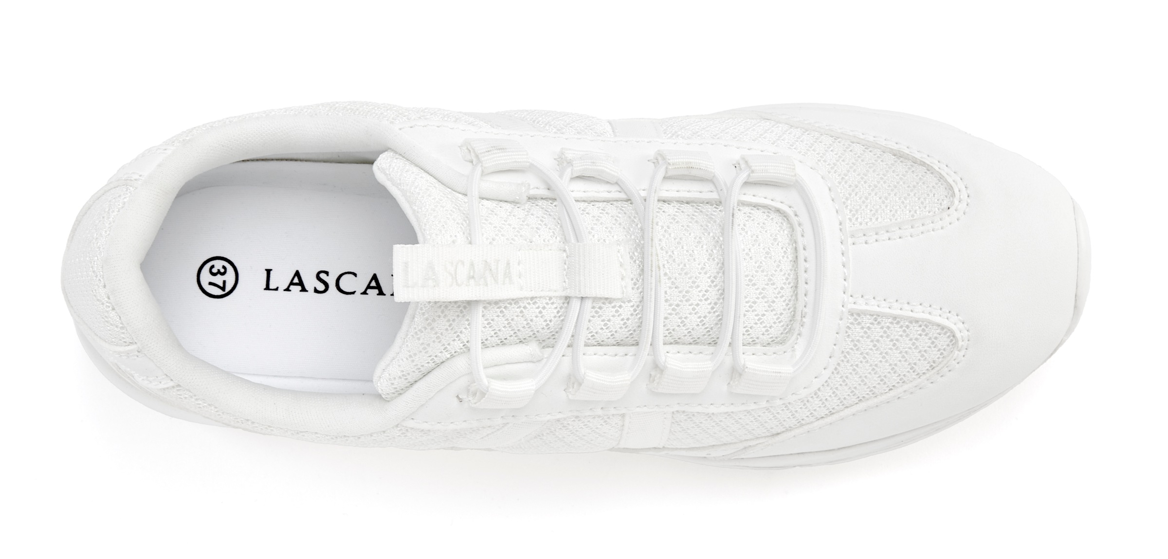 LASCANA Sneaker »Freizeitschuh, Halbschuh,«, zum Reinschlüpfen mit elastischen Schnürbändern VEGAN