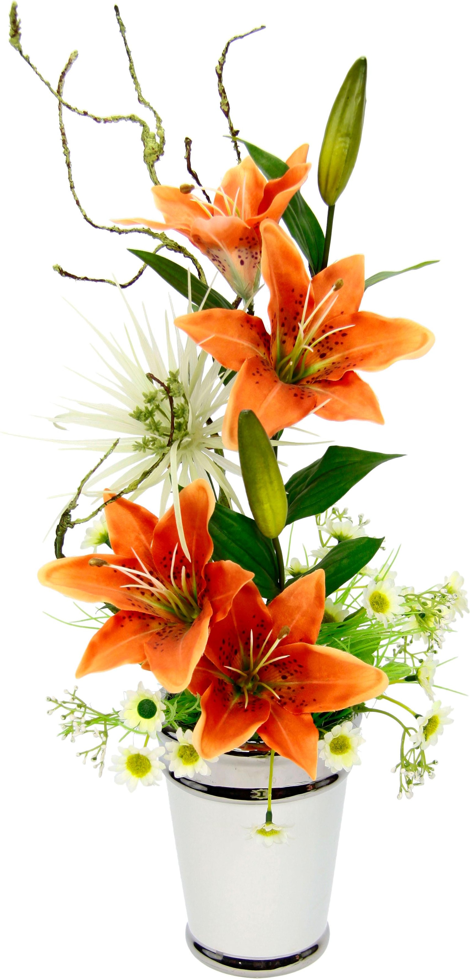 I.GE.A. Kunstpflanze »Arrangement Lilien in Topf«