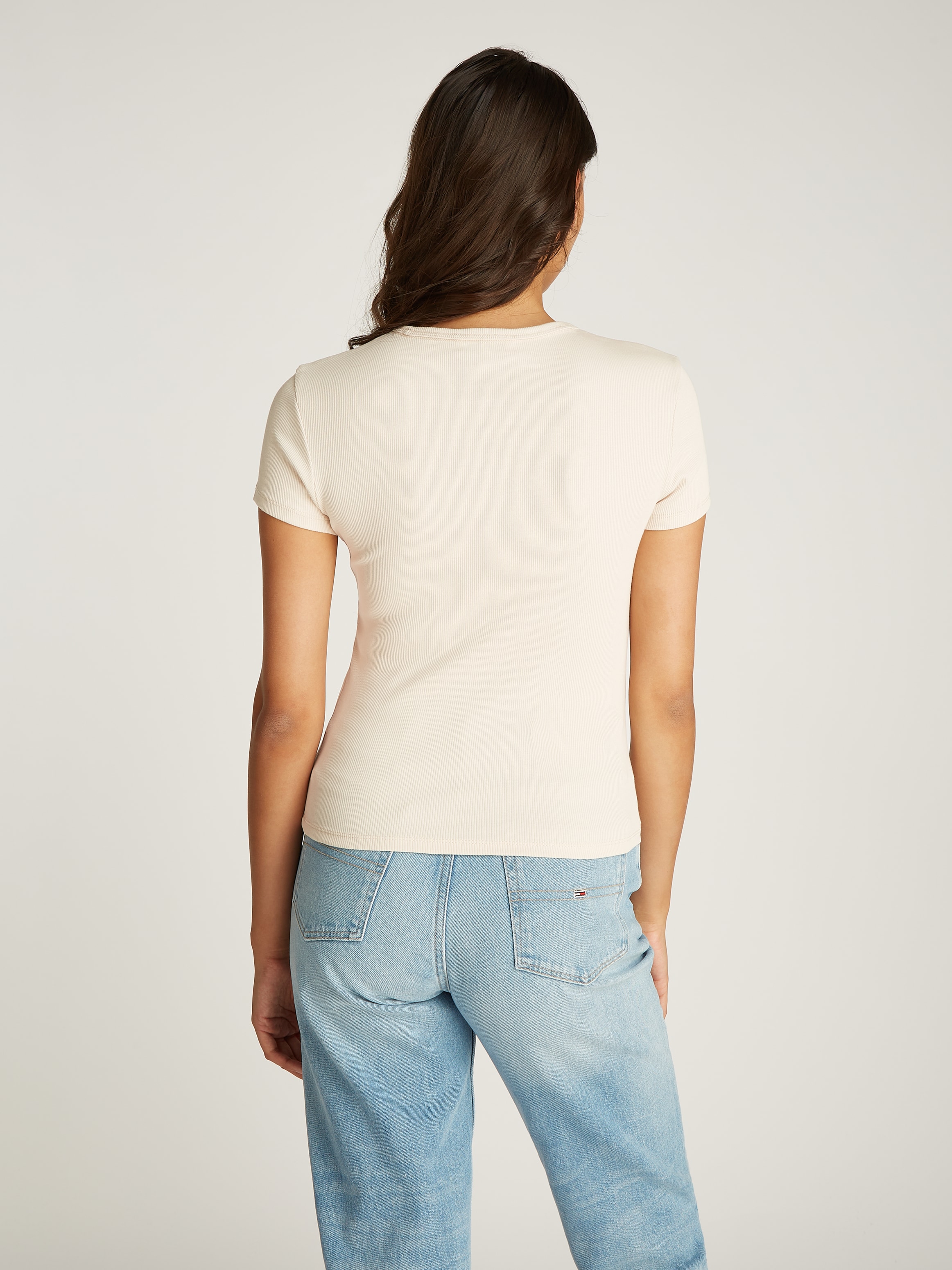 Tommy Jeans T-Shirt »TJW SLIM ESSENTIAL RIB SS«, mit gerippter Struktur