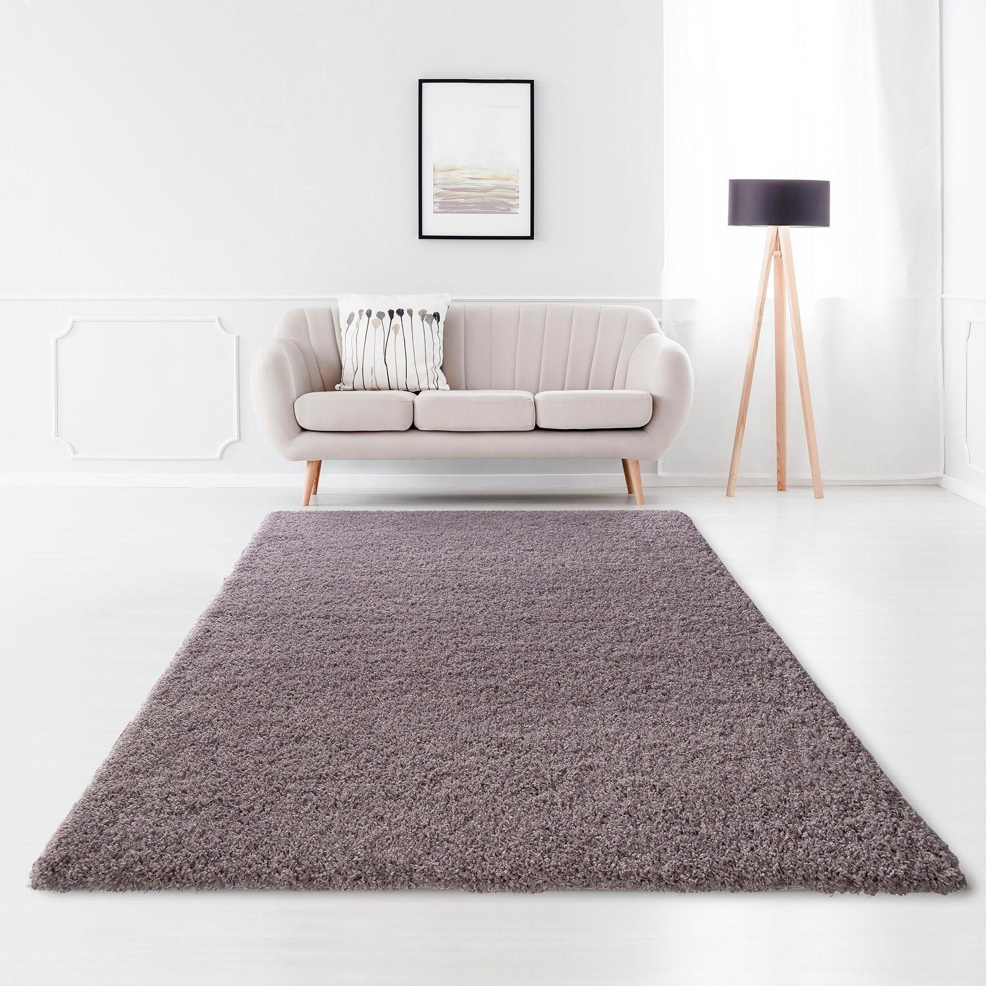 Home affaire Hochflor-Teppich »Viva«, rechteckig, 45 mm Höhe, Uni-Farben, einfarbig,... kaufen