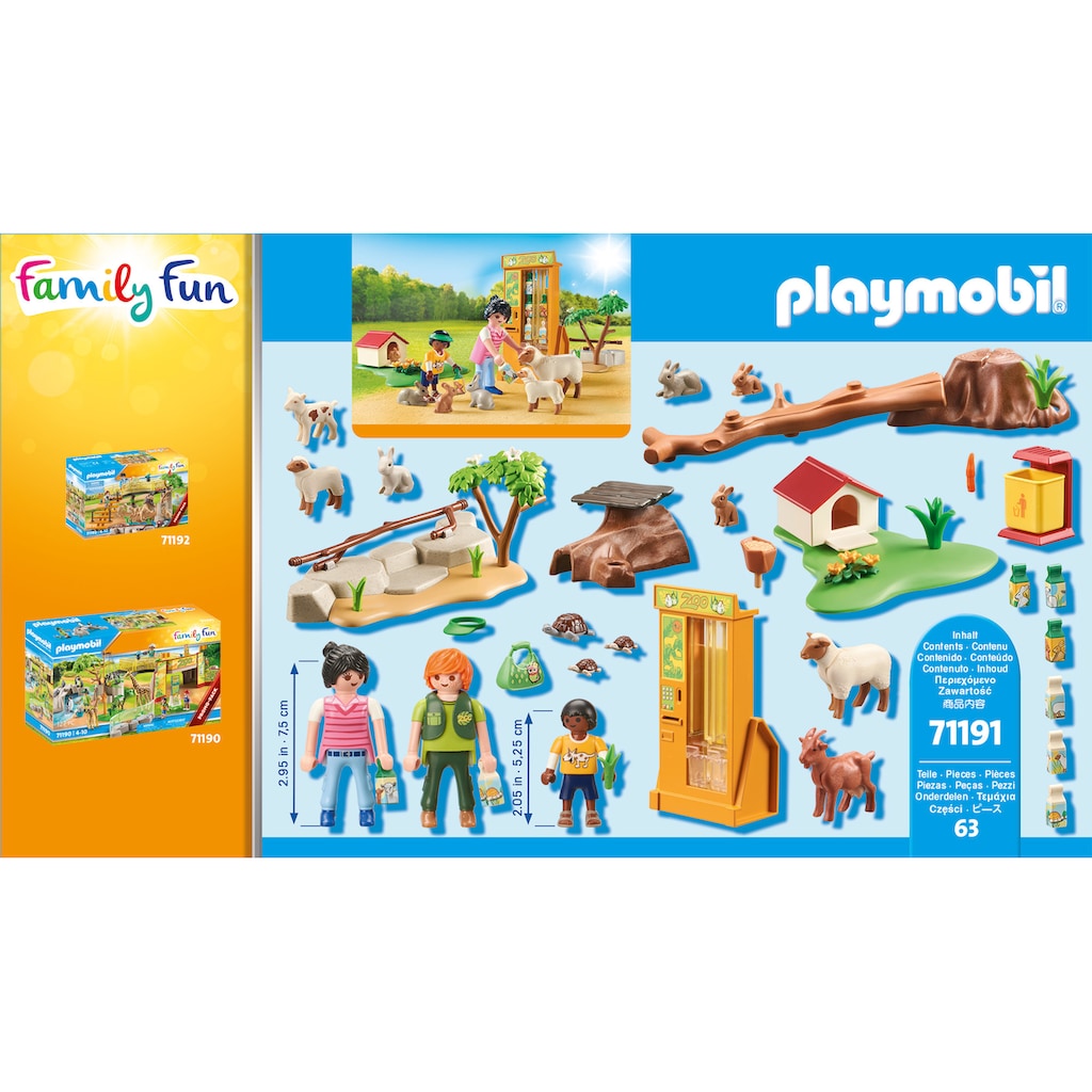 Playmobil® Konstruktions-Spielset »Erlebnis-Streichelzoo (71191), Family Fun«, (63 St.)