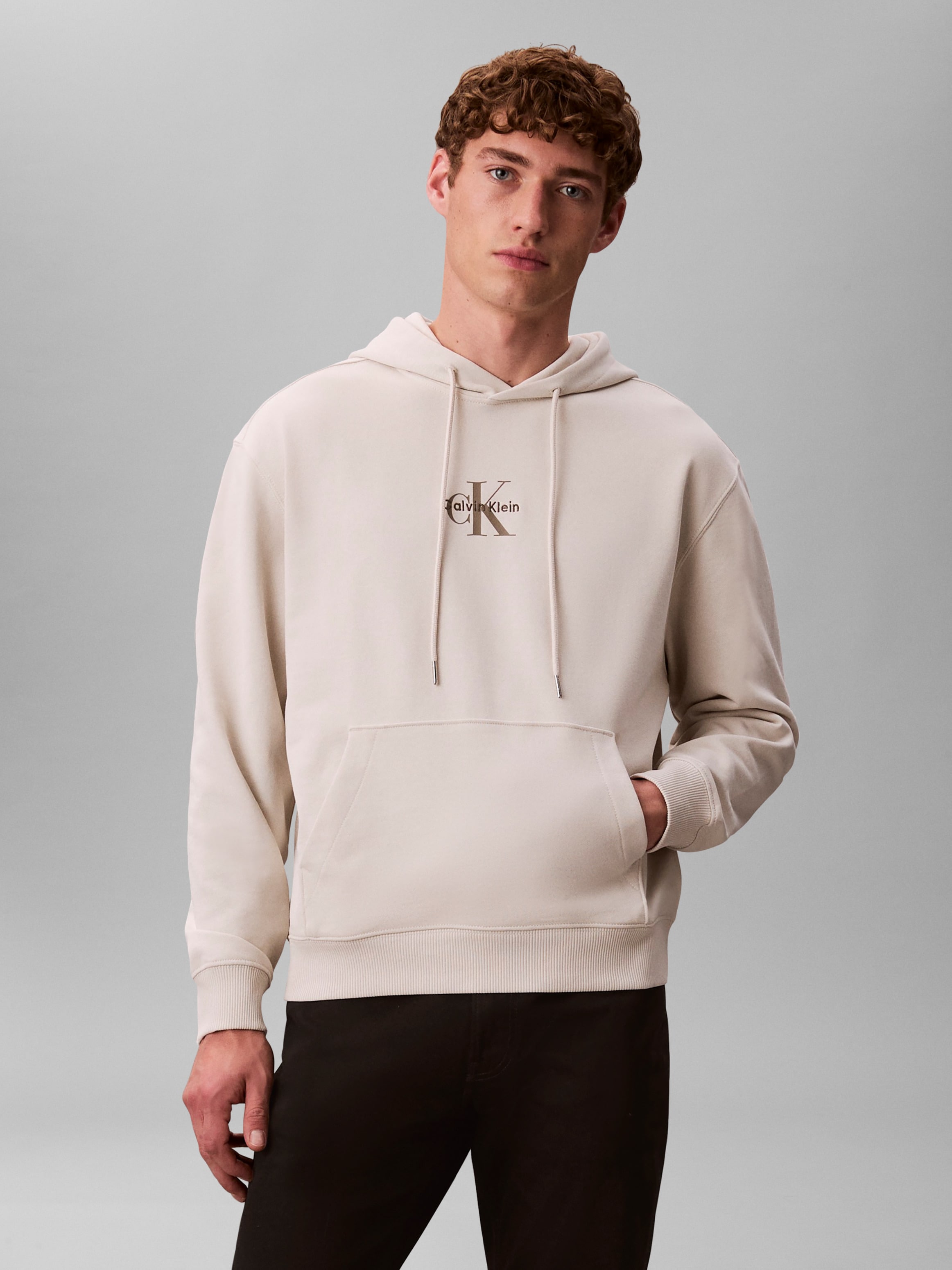 Calvin Klein Jeans Sweatshirt »LS EU 350TERRY MICRO MONOLOGO HO«, Kapuze, regular fit