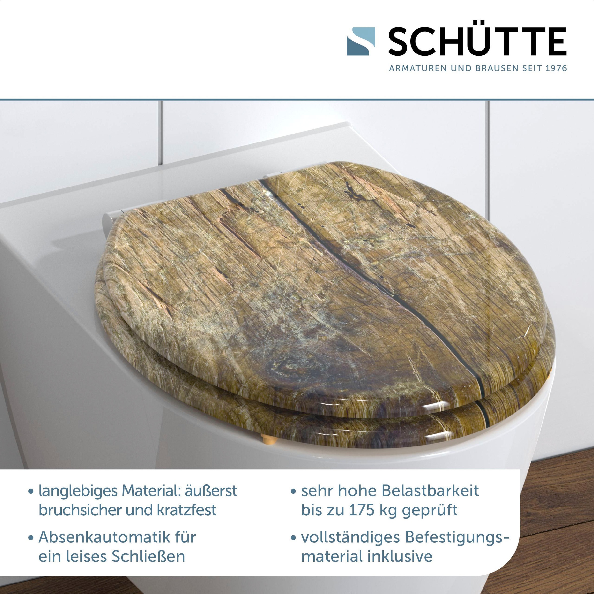 Schütte WC-Sitz »Solid Wood«, mit Absenkautomatik und Holzkern, MDF