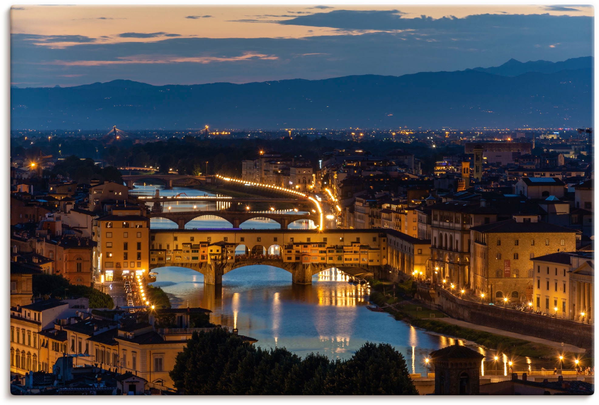 Artland Wandbild »Brücke Ponte Vecchio über dem Arno in Florenz«, Florenz, (1  St.), als Alubild, Leinwandbild, Wandaufkleber oder Poster in versch.  Grössen online kaufen | Jelmoli-Versand
