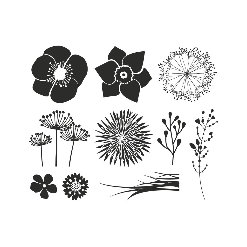 Kreativset »Motivstempel-Set Blumen 10 St«