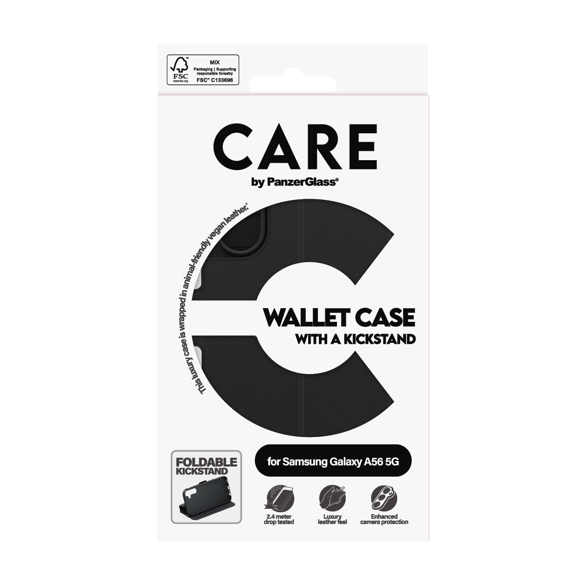 CARE by PanzerGlass Handyhülle »Feature Wallet Case w. Kickstand Samsung Galaxy A56 5G«, Samsung Galaxy A56 5G, Backcover, Schutzhülle, Handyschutzhülle, Case, Schutzcase, stossfest