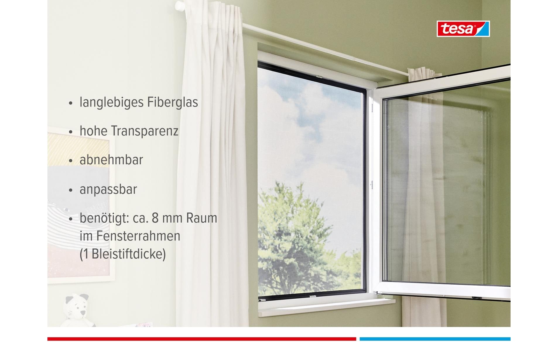 tesa Insektenschutz-Fensterrahmen »CLIP-ON Rahmen für Fenster 140 x 120 cm«