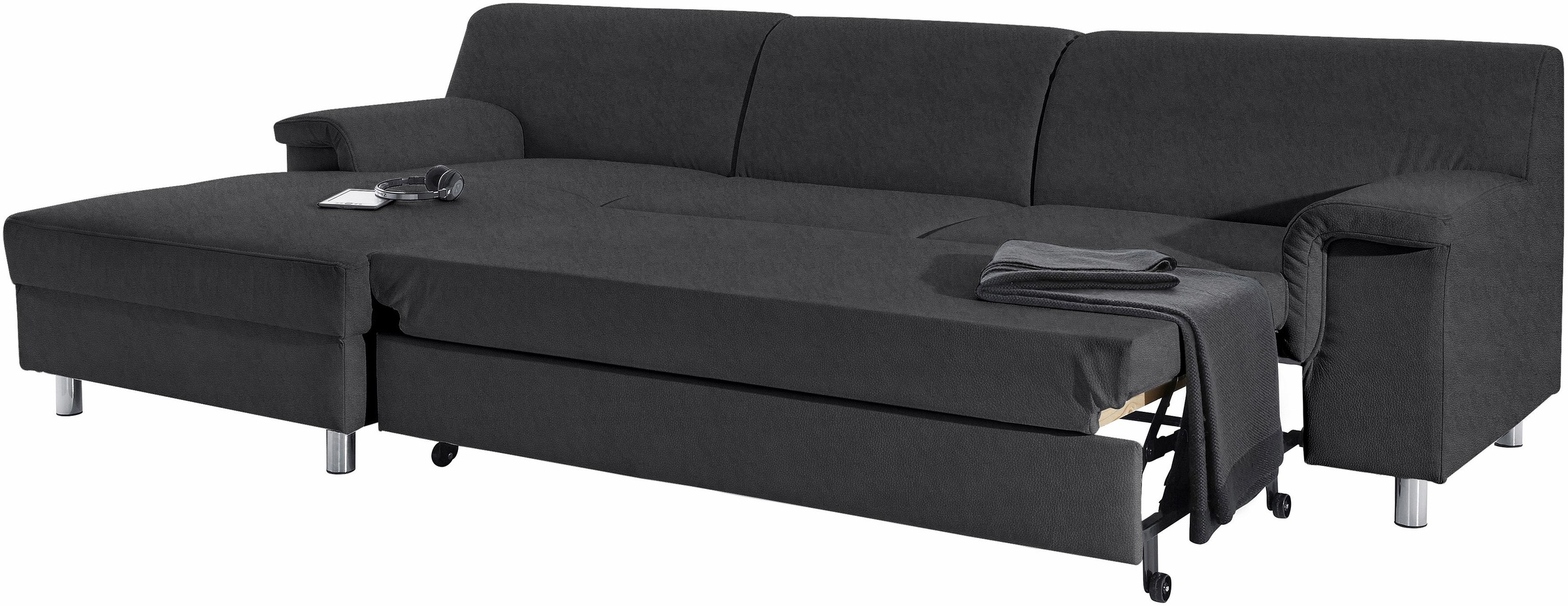 INOSIGN Ecksofa »Jamie, modern und elegant, Fusshöhe 9cm, L-Form,«, wahlweise mit Bettfunktion