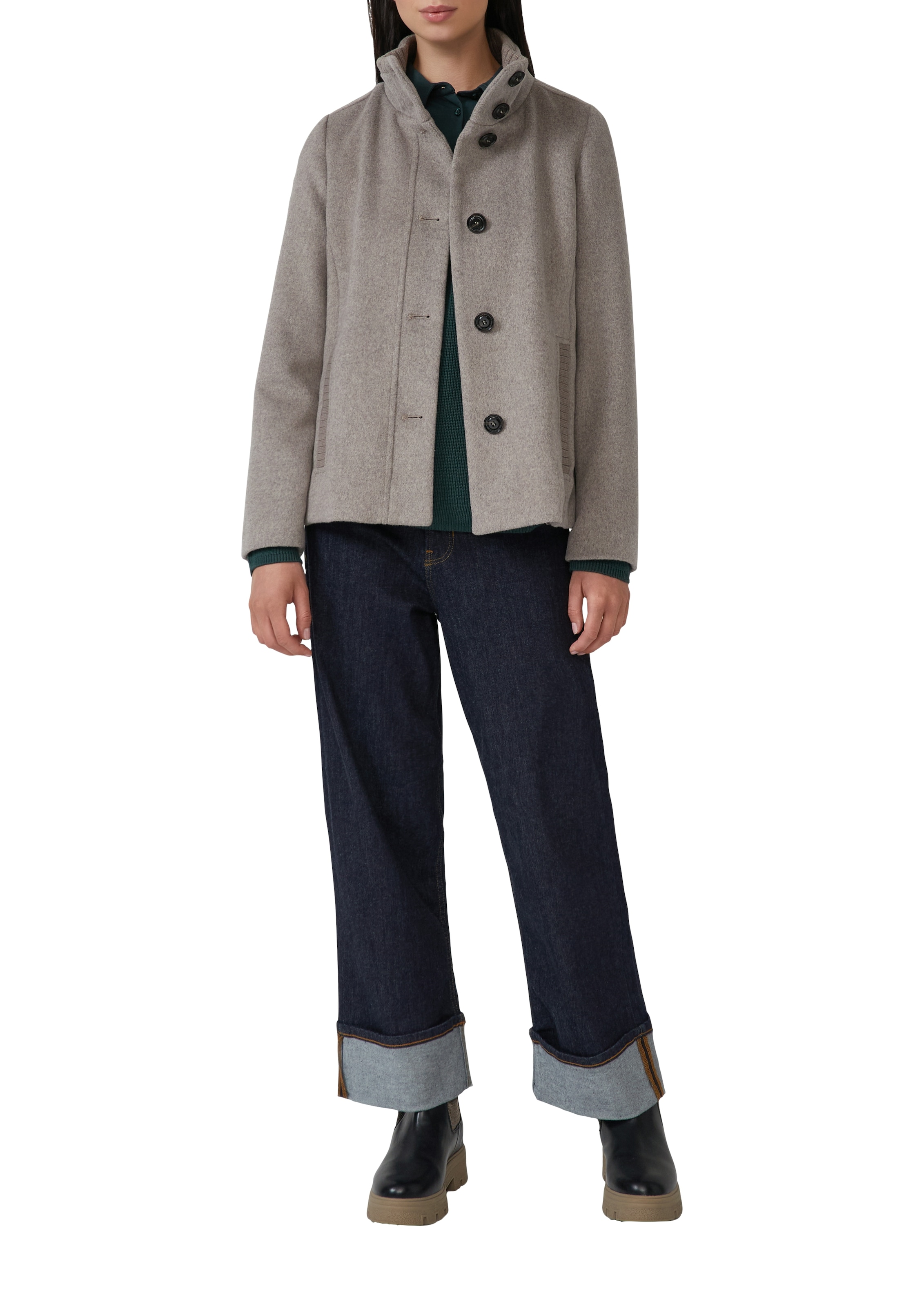 s.Oliver Wolljacke, ohne Kapuze, mit Stehkragen und Knopfleiste