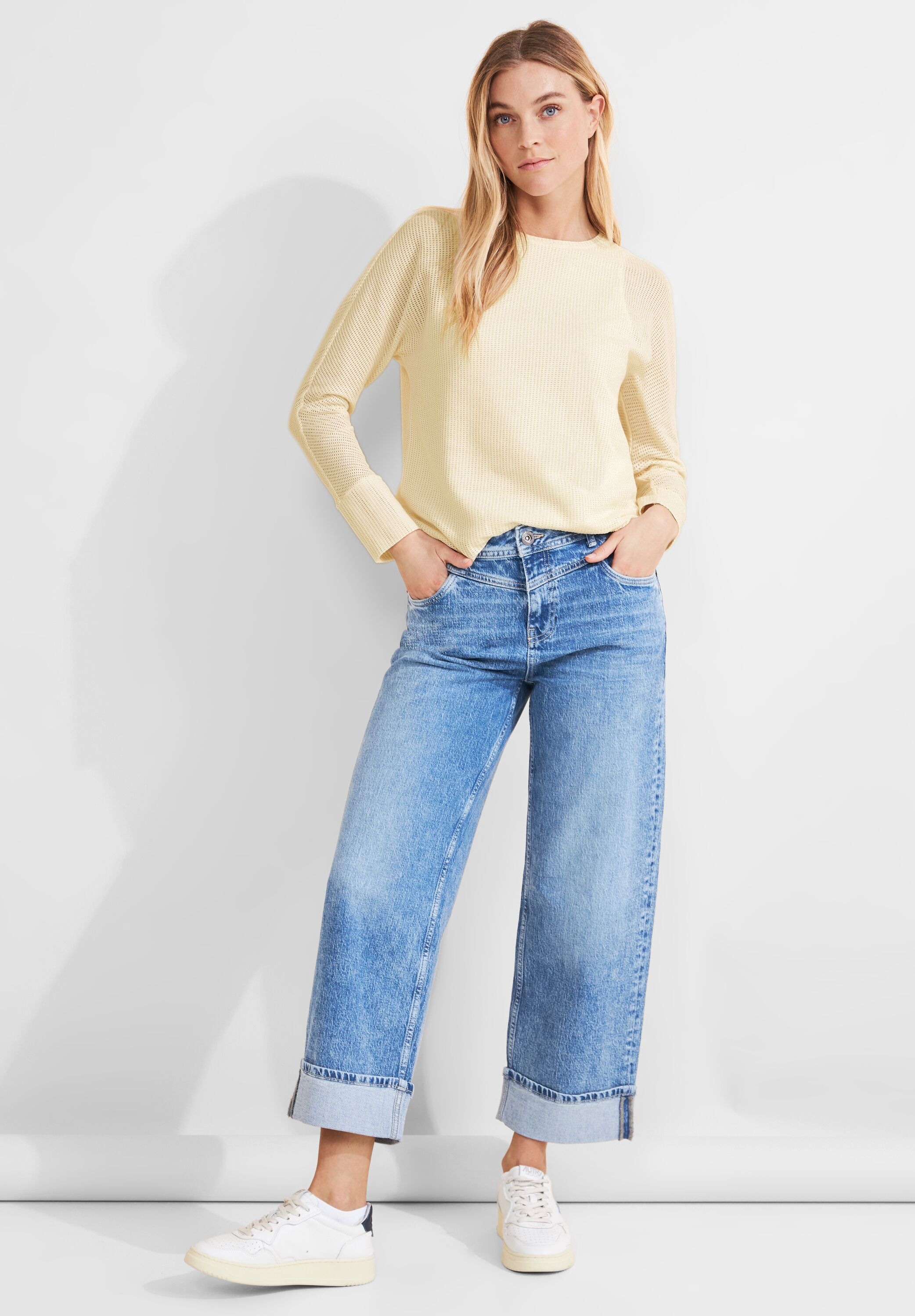 STREET ONE Langarmshirt, mit Lochmuster