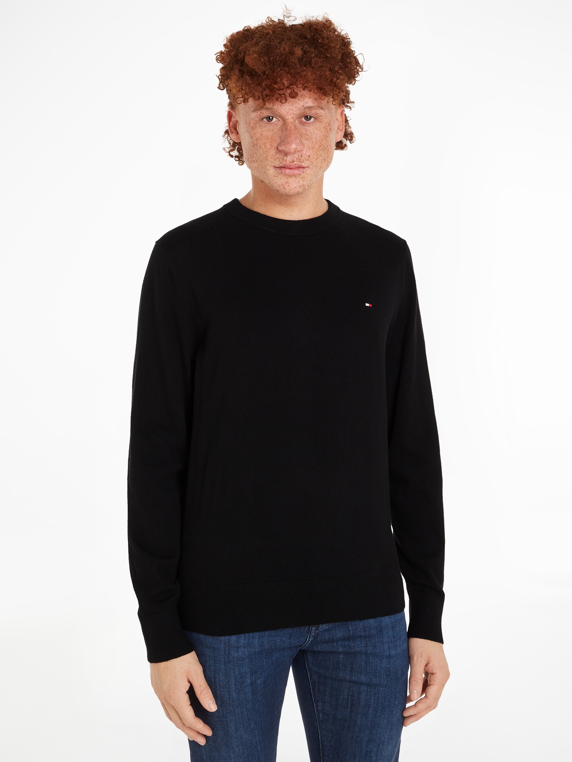 Tommy Hilfiger Rundhalspullover »PIMA ORG CTN CASHMERE CREW NECK«