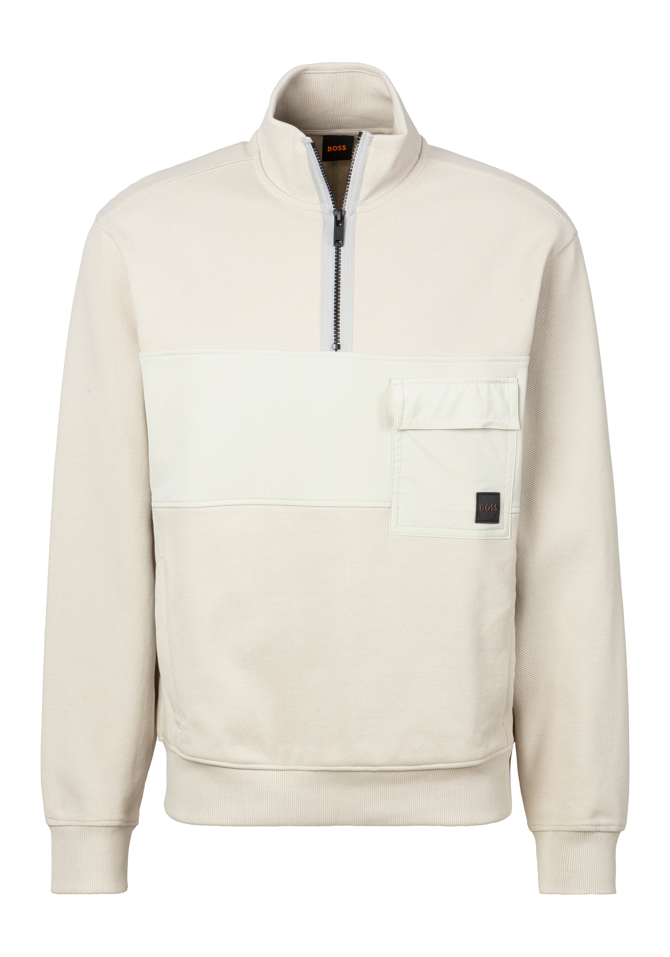 BOSS ORANGE Sweatshirt »Sweatshirt Ze Nylonhem«, mit Reissverschluss