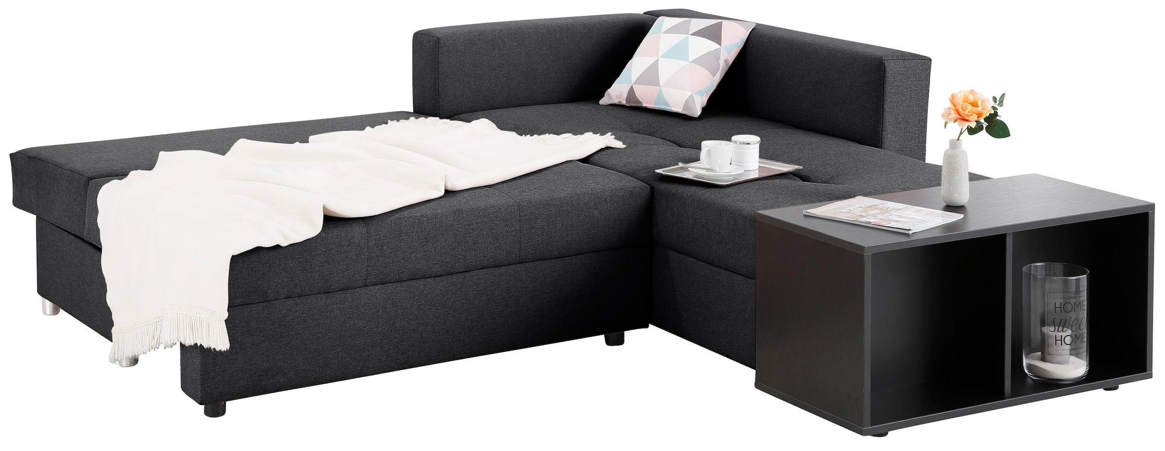 Home affaire Ecksofa »Italia L-Form«, mit Bettfunktion, mit Federkern