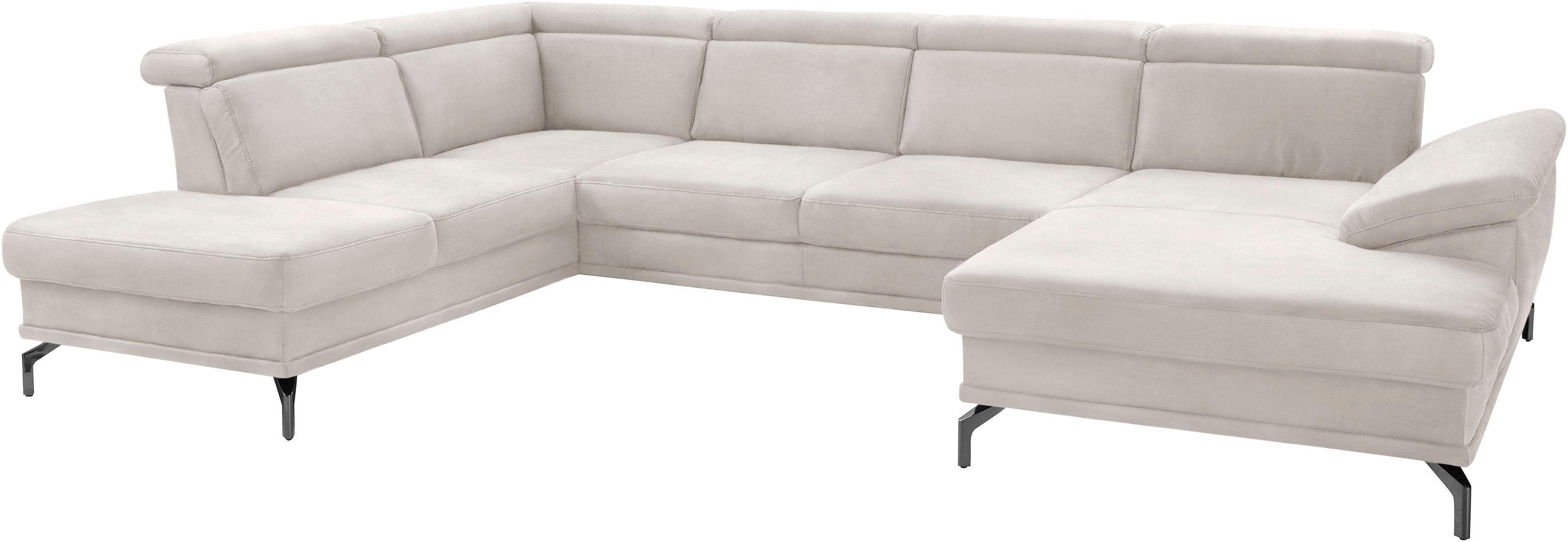 sit&more Wohnlandschaft "Scorpio U-Form" inklusive Sitztiefenverstellung, mit Kopf- und Armteilverstellung