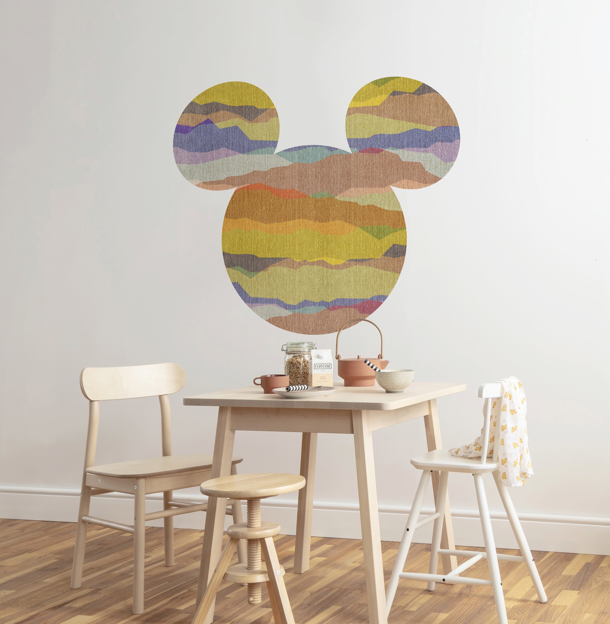 Komar Vliestapete »Vlies selbstklebend - Mickey Head Vista - Grösse 125 x 125 cm«, bedruckt, Kinderzimmer