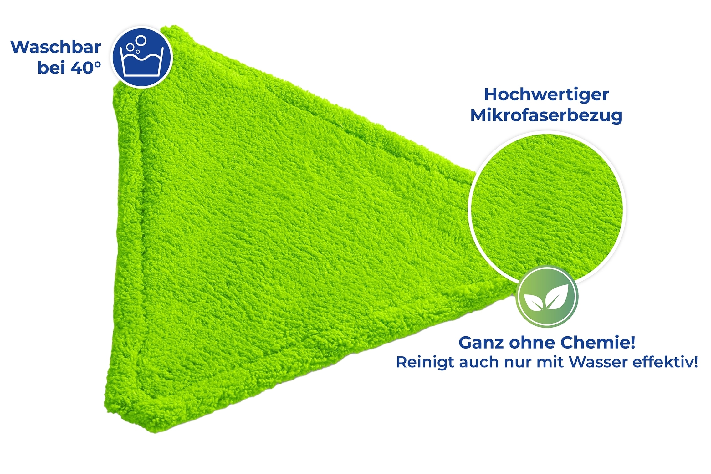 Maximex Bodenwischer-Set »Modell Triangel«, (Set), flacher Wischmopp, Mikrofaser, zur Reinigung von Ecken & Nischen