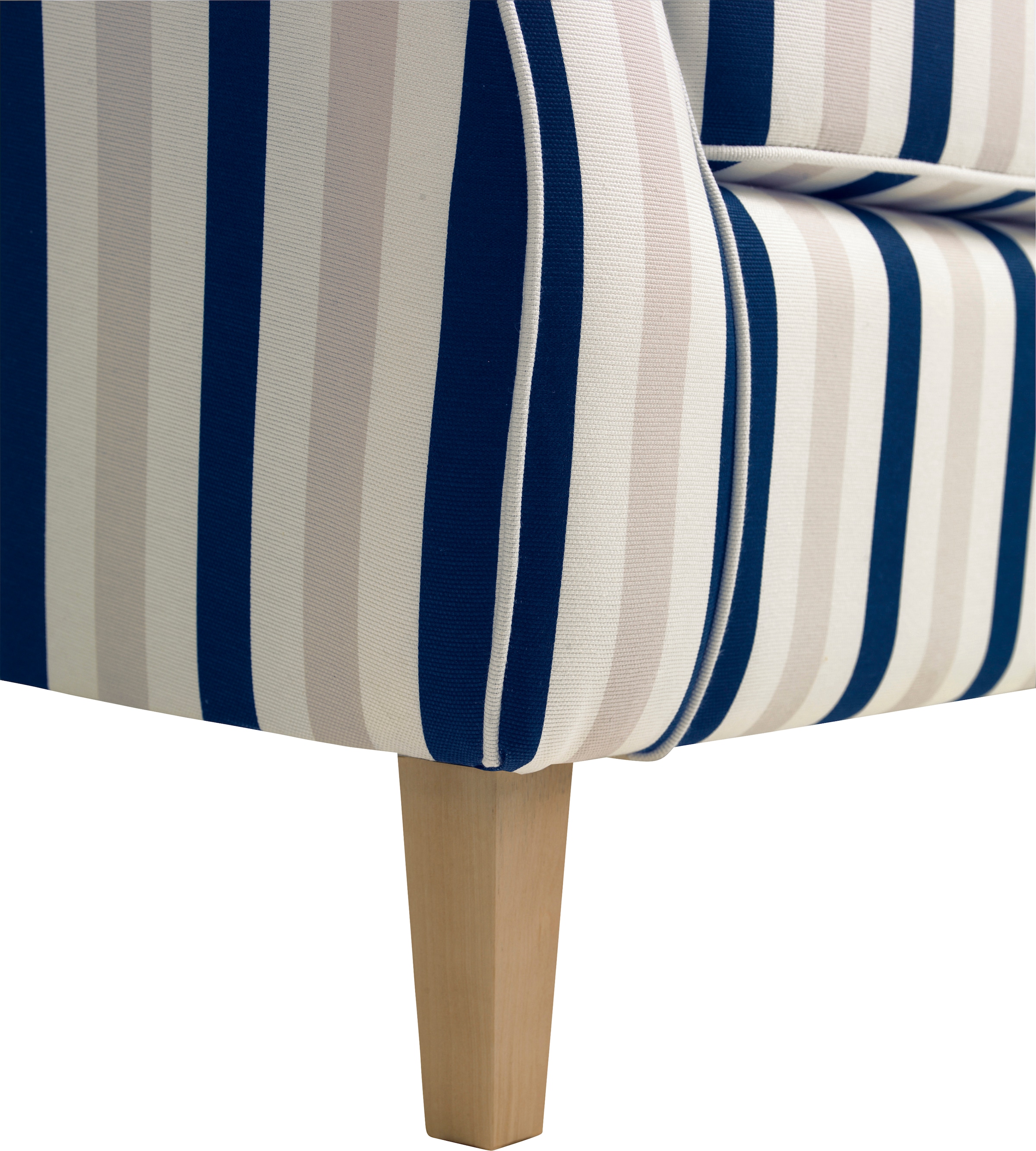 Max Winzer® Ohrensessel »Luke, Hochlehnsessel bequem mit komfortablem Federkern«, Retro und modern, Streifendesign, Buchenfuss