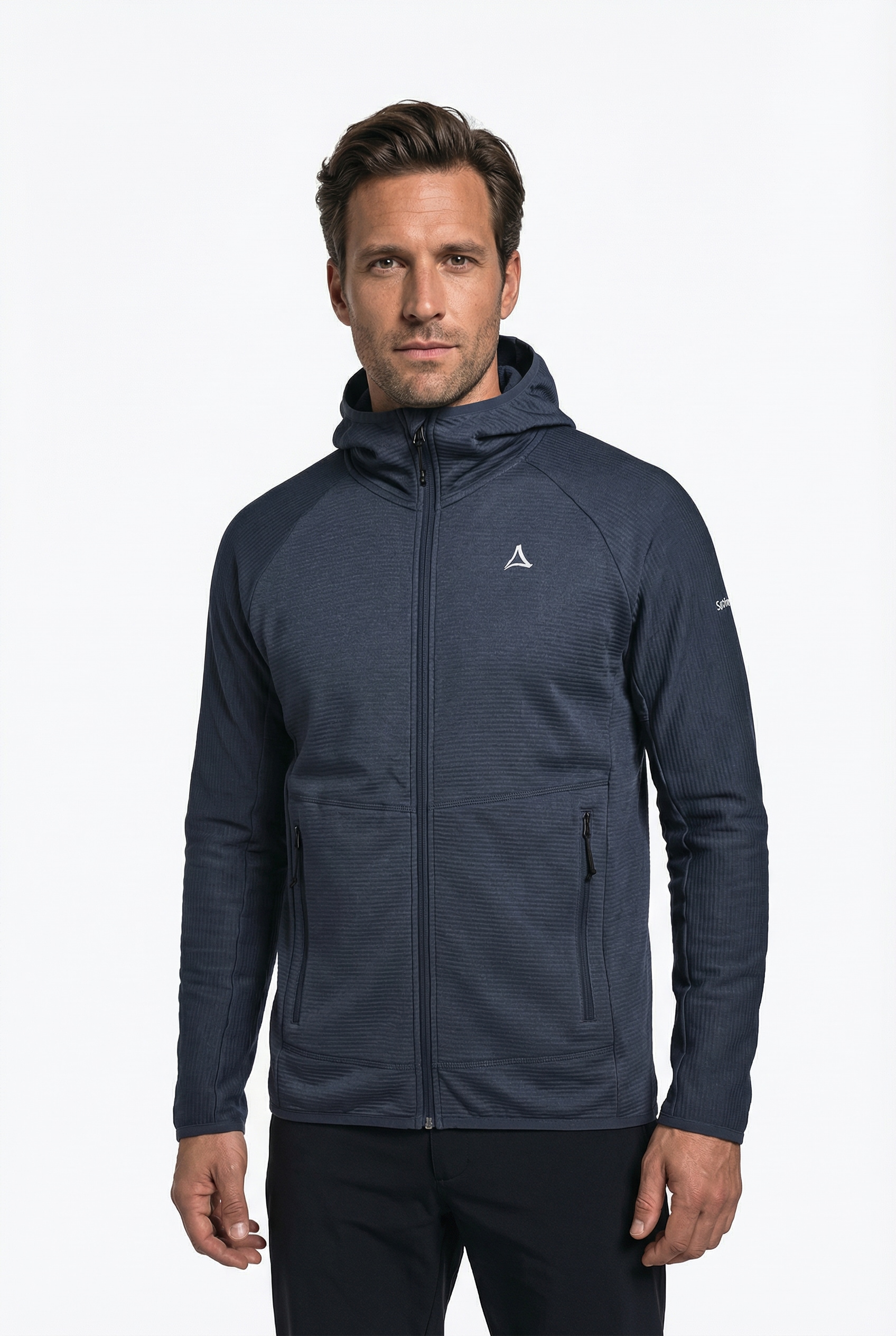 Schöffel Navy Blazer Fleecejacke "Fleece Hoody Style Cascata Mns" Mit Kapuze Übergangsjacke Für Sportliche Aktivitäten, Wärmend Und Atmungsaktiv