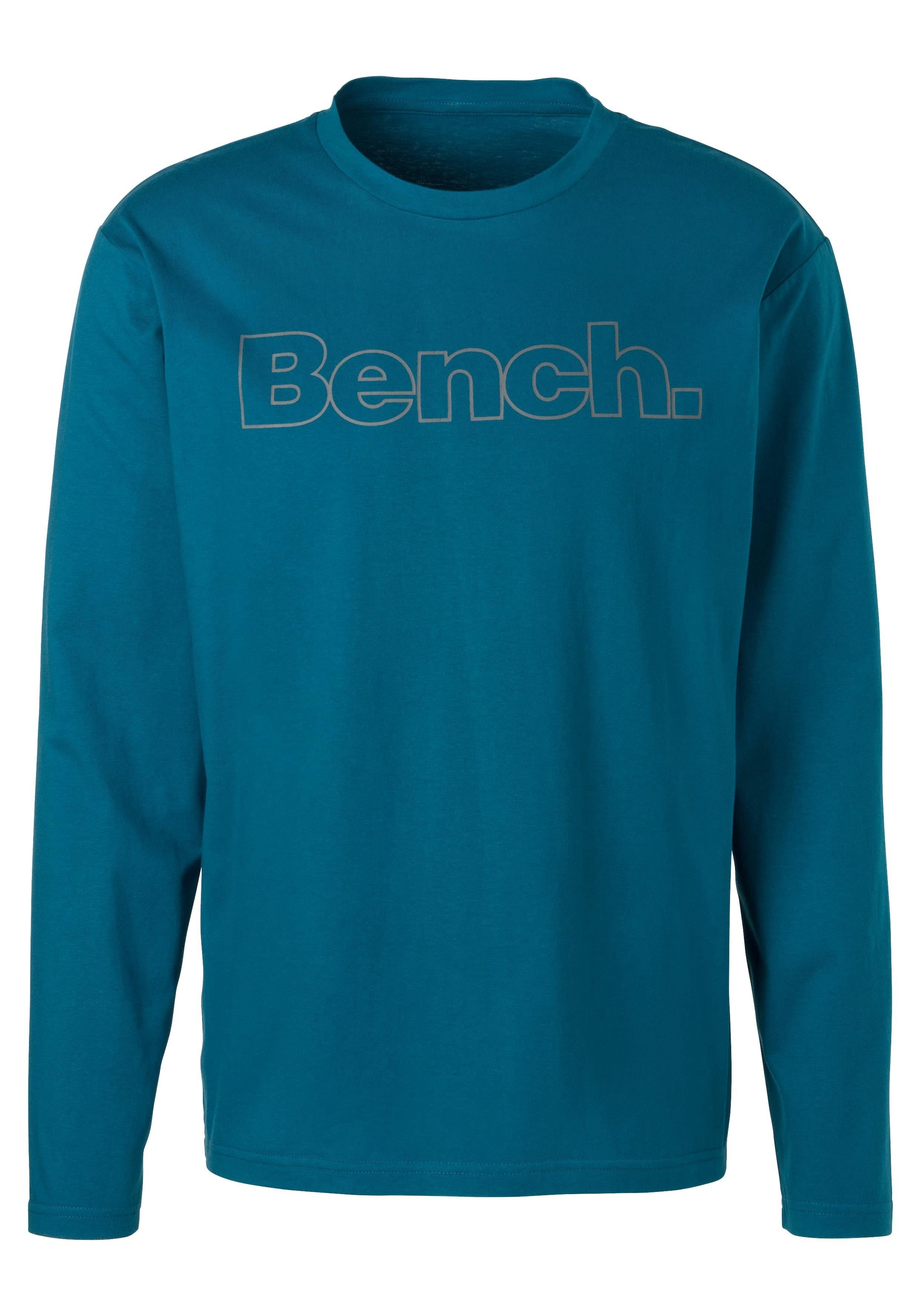 Bench. Loungewear Langarmshirt, mit Bench. Print vorn