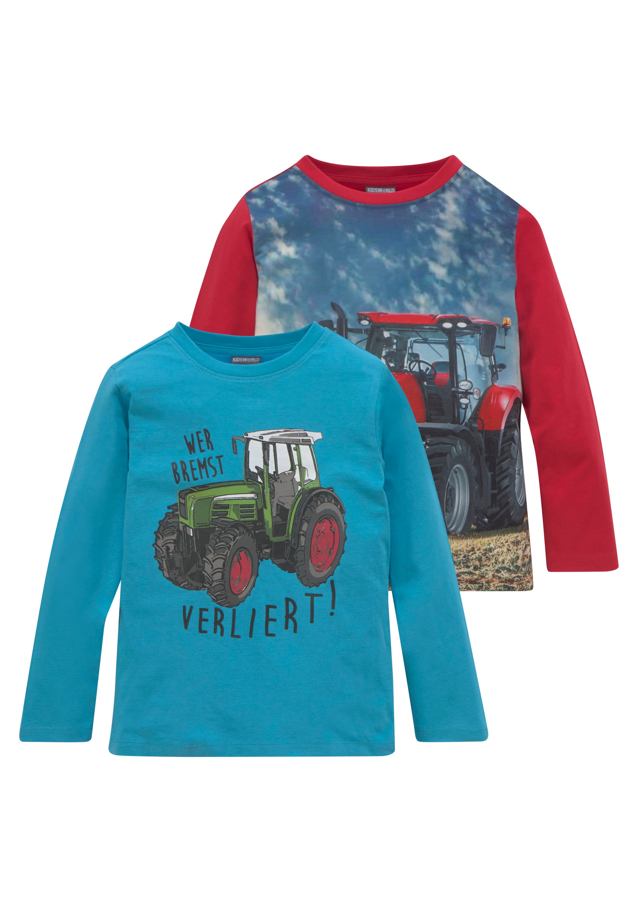 Jelmoli-Versand mit 1x Langarmshirt ✵ »Traktoren«, (Packung, | KIDSWORLD 2 günstig Fotodruck tlg.), bestellen