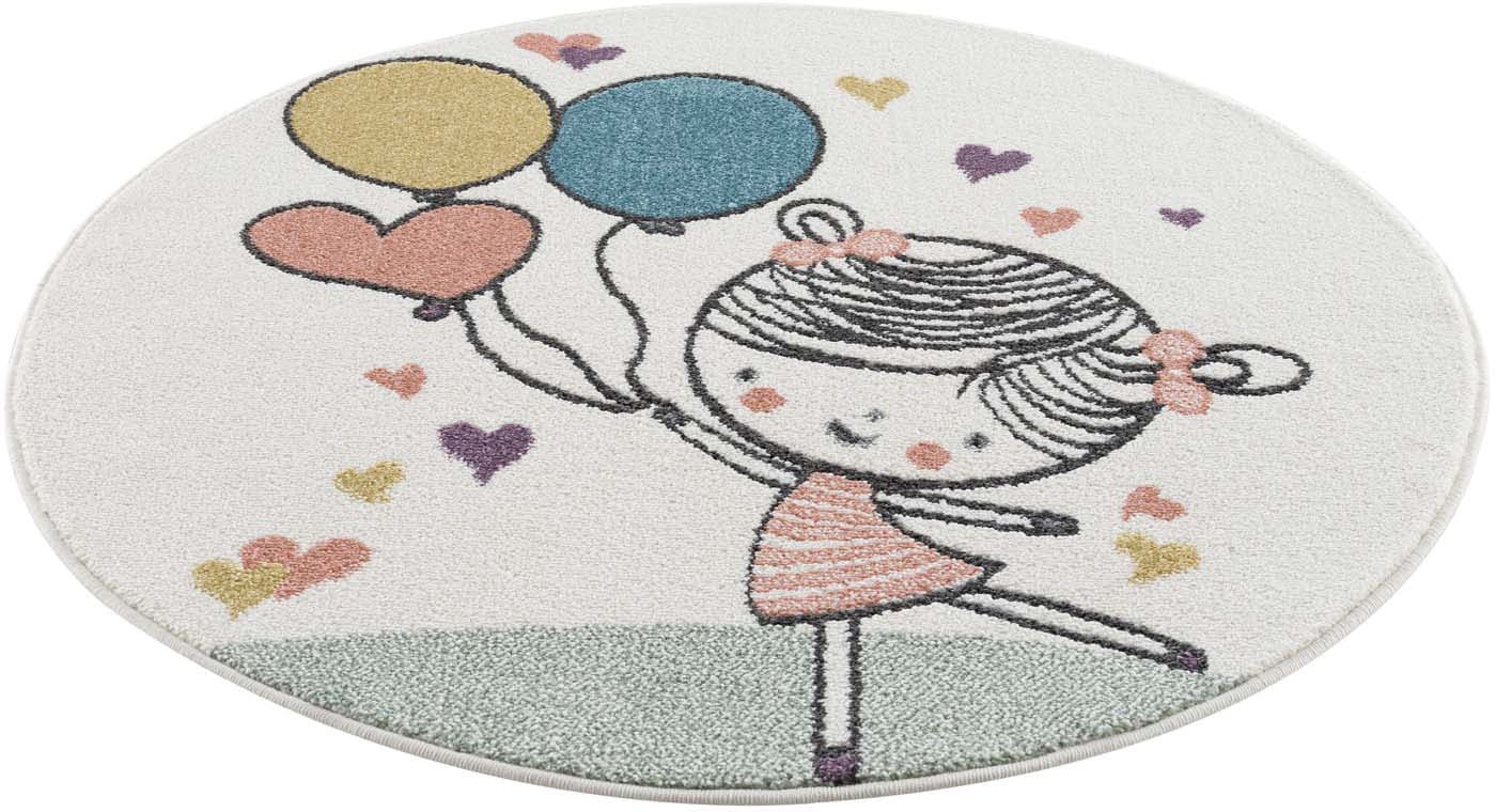 Carpet Pflegeleicht Flor, Herzen, kaufen günstig »Anime9393«, Ballon, Mädchen, Spielteppich, | rund, Jelmoli-Versand Weicher City ✵ Kinderteppich