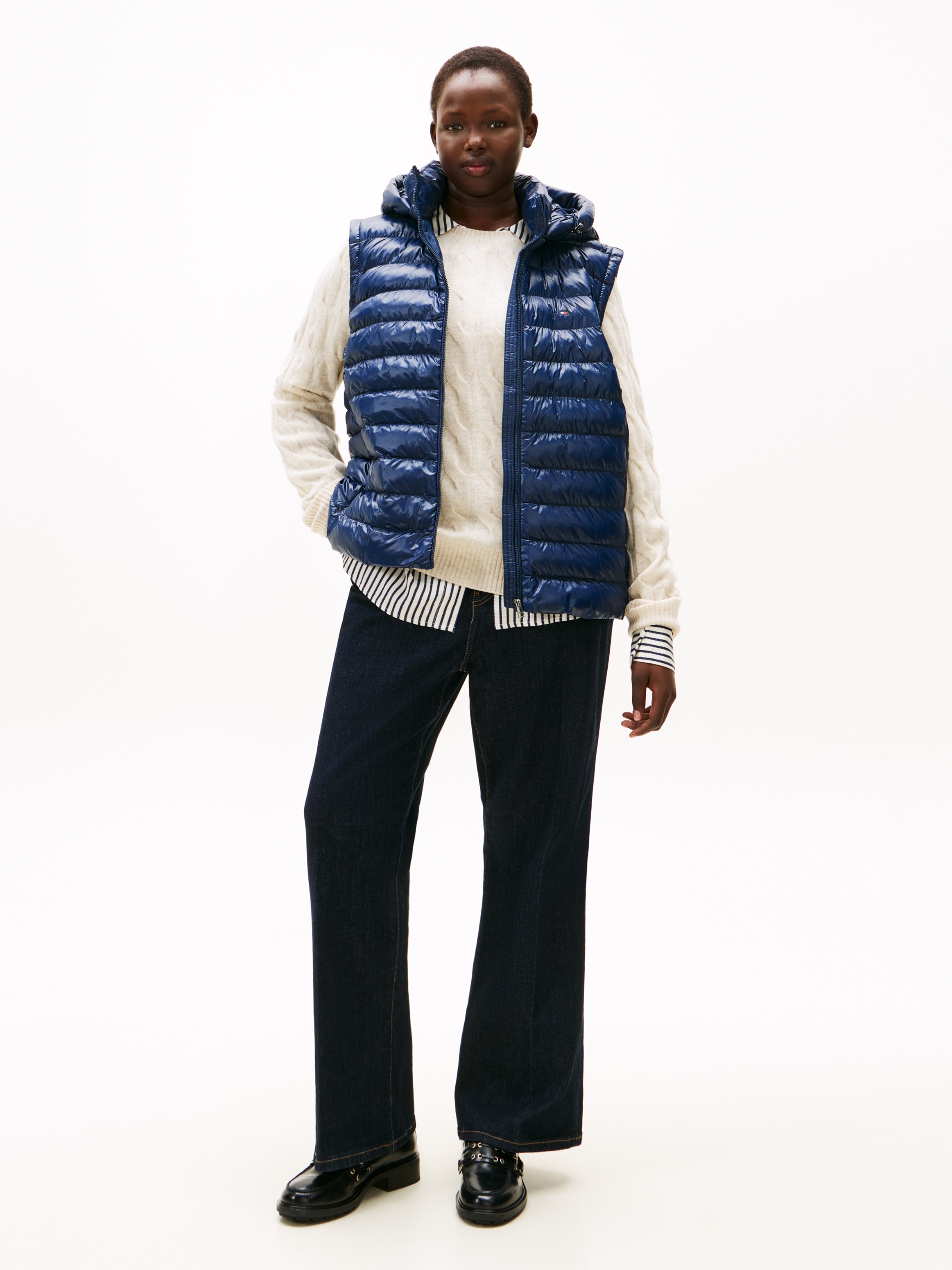Tommy Hilfiger Curve Steppweste »CRV LW PADDED SLIM VEST«, in grossen Grössen, mit Kapuze