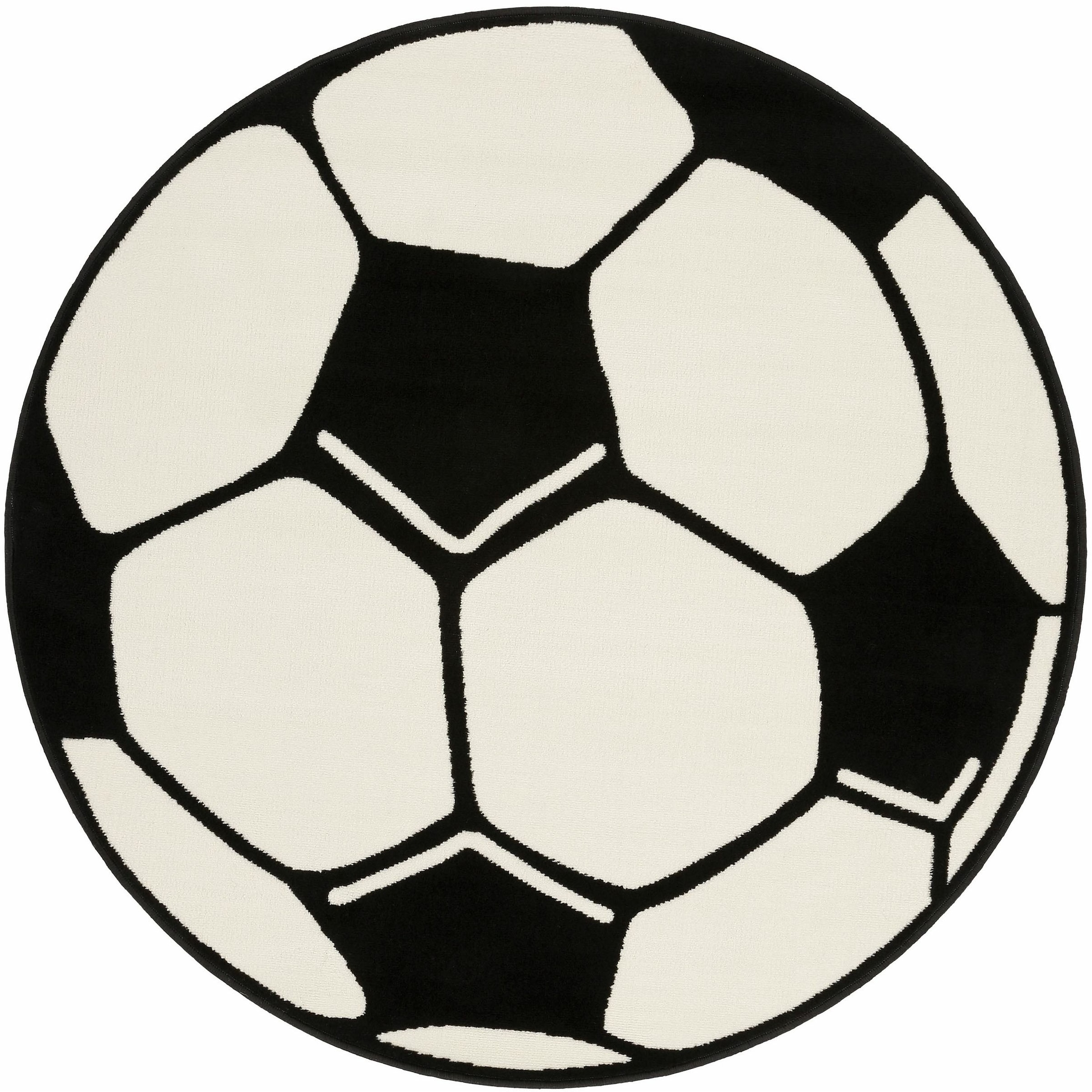 Kinderteppich »Fussball«, rund, 10 mm Höhe, Kinder-Teppich, Rutschfest, Kurzflor,...