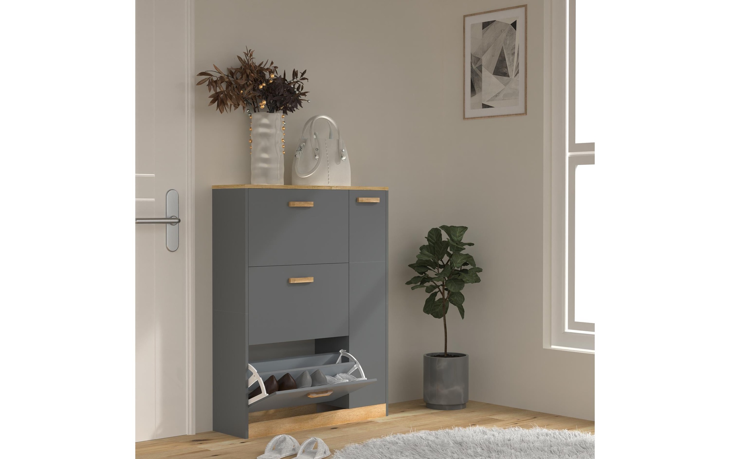 VCM Schuhschrank "Halom L 80 x 105 cm"
