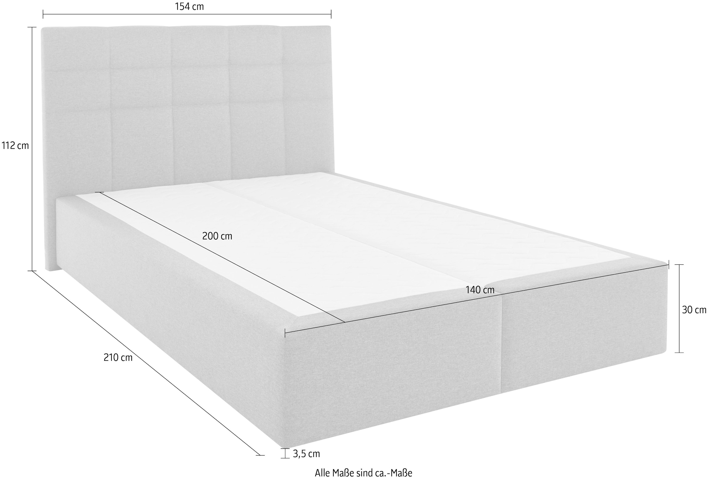 INOSIGN Boxbett »Fidan«, wahlweise mit Bettkasten, in H2, H3 & H4 erhältilich