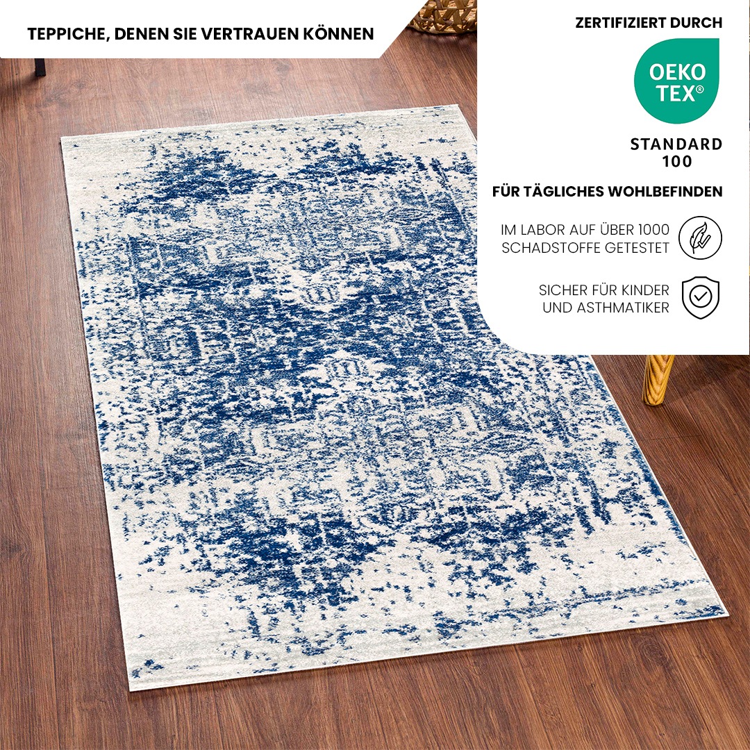 Livabliss Teppich »SYRACUSA«, rechteckig, 12 mm Höhe, Vintage Orientteppich, Kurzflor Boho Wohnzimmerteppich, Läufer