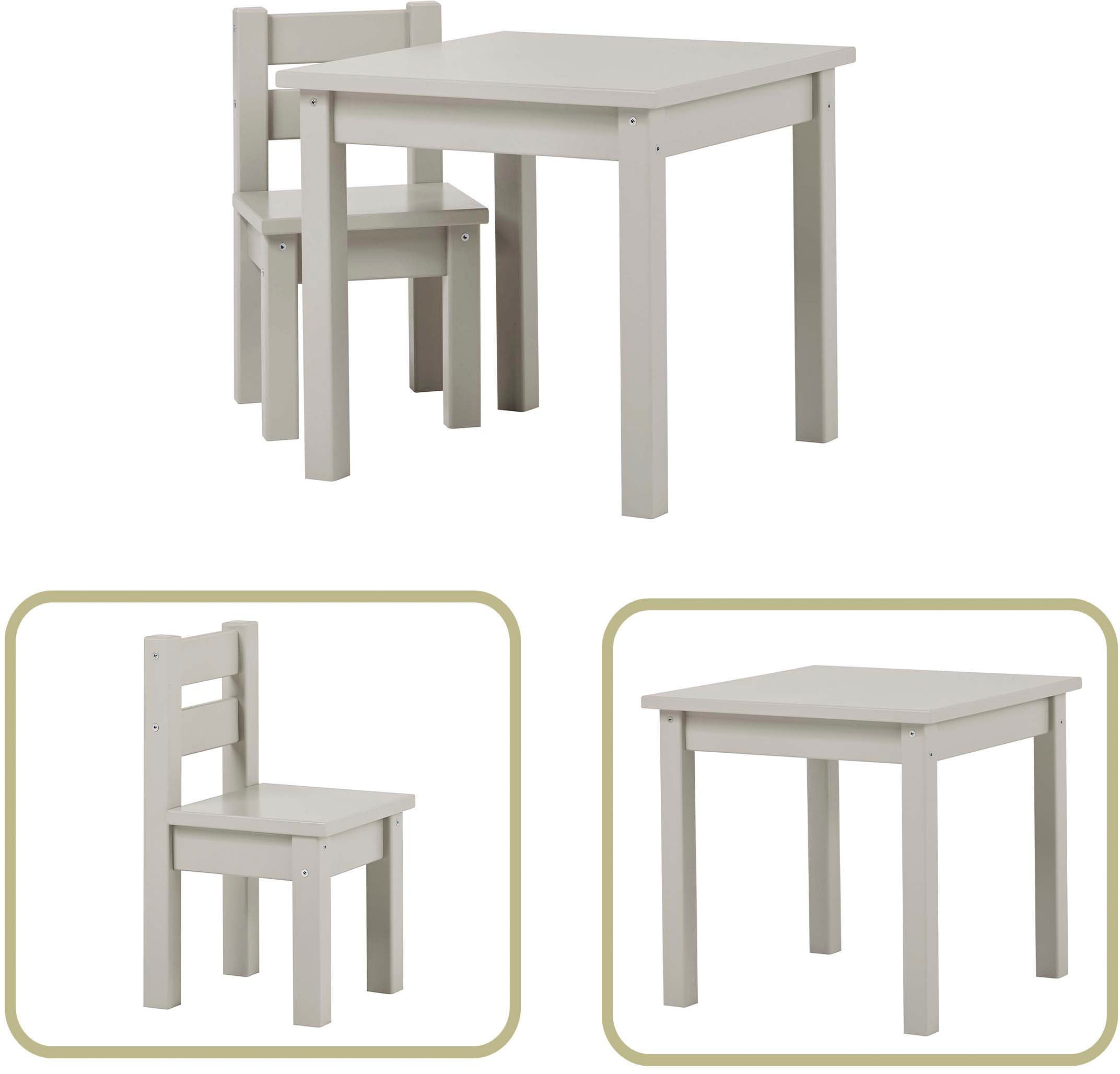 Hoppekids Kindersitzgruppe »MADS Kindersitzgruppe«, (Set, 2 tlg., 1 Tisch, 1 Stuhl), in vielen Farben, mit einem Stuhl