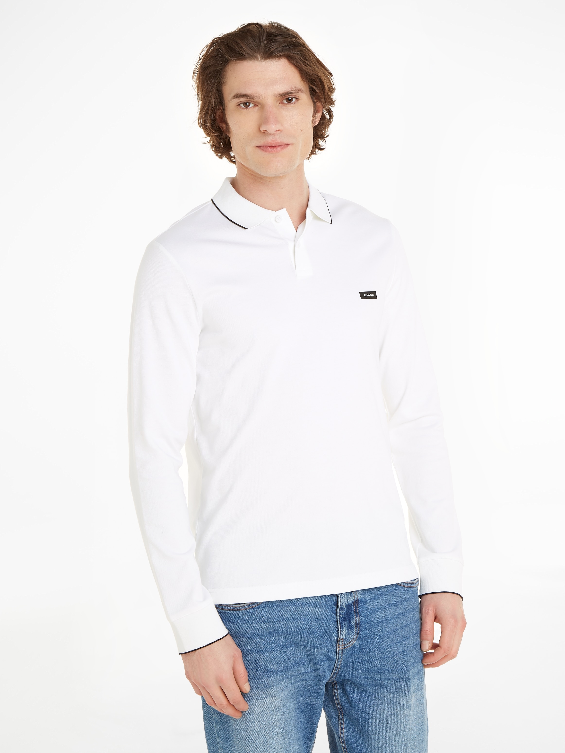 »STRETCH Markenlabel kaufen LS mit Poloshirt Klein Calvin POLO«, TIPPING PIQUE | online Jelmoli-Versand
