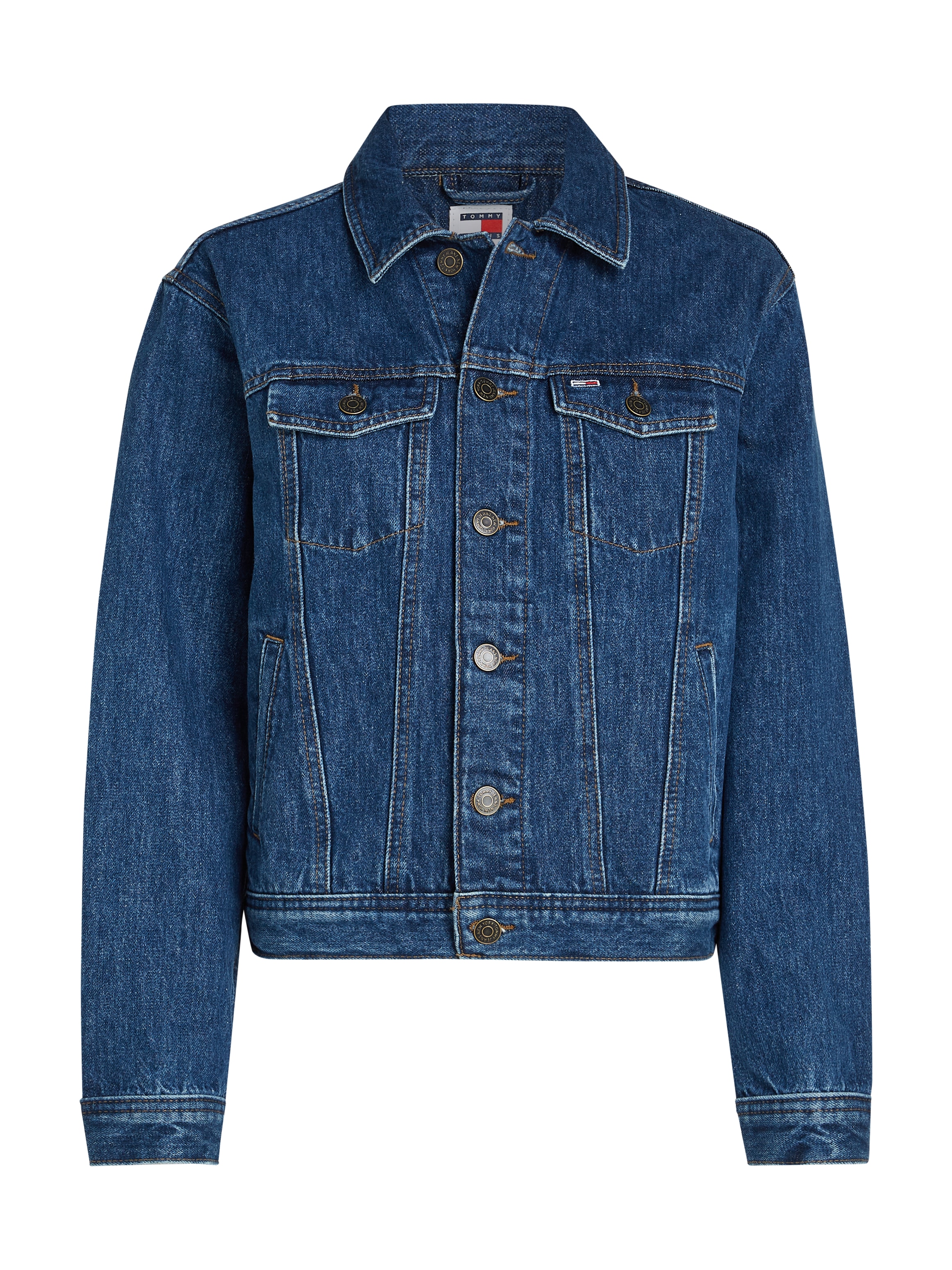 Tommy Jeans Jeansjacke »MOM CLS JACKET BH0056«, mit Tommy Jeans Flagge