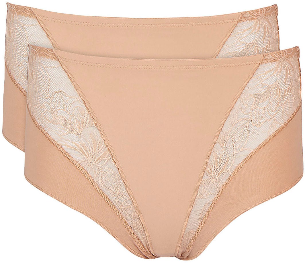 Nina Von C. Taillenslip »"Cotton Shape"« 2er Pack, eng, elastisch, atmungsaktiv, bequem, feminin, mit Spitze, Baumwollmix