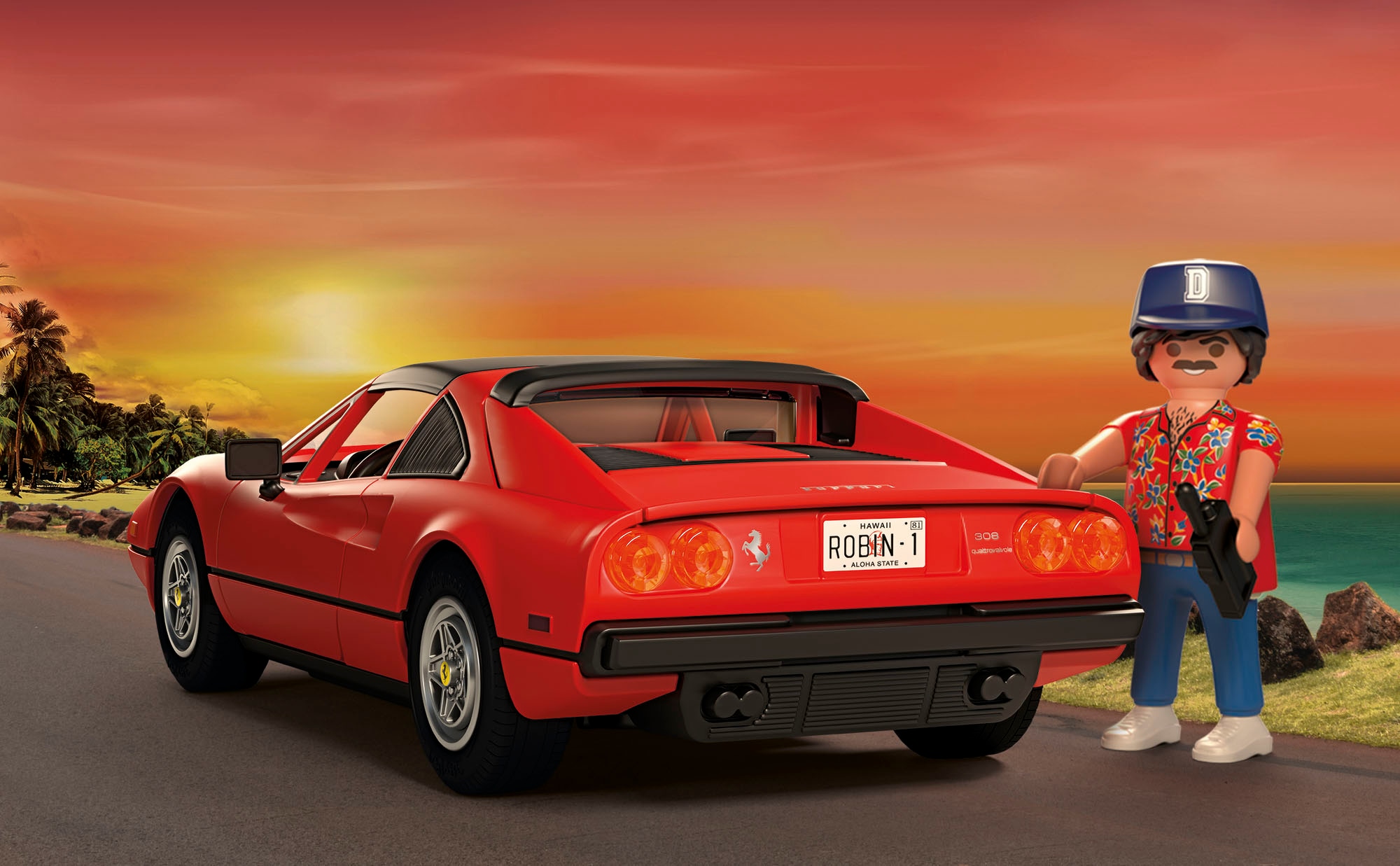 Playmobil® Konstruktions-Spielset »Magnum, p.i. Ferrari 308 GTS Quattrovalvole (71343)«, (48 St.), Made in Germany