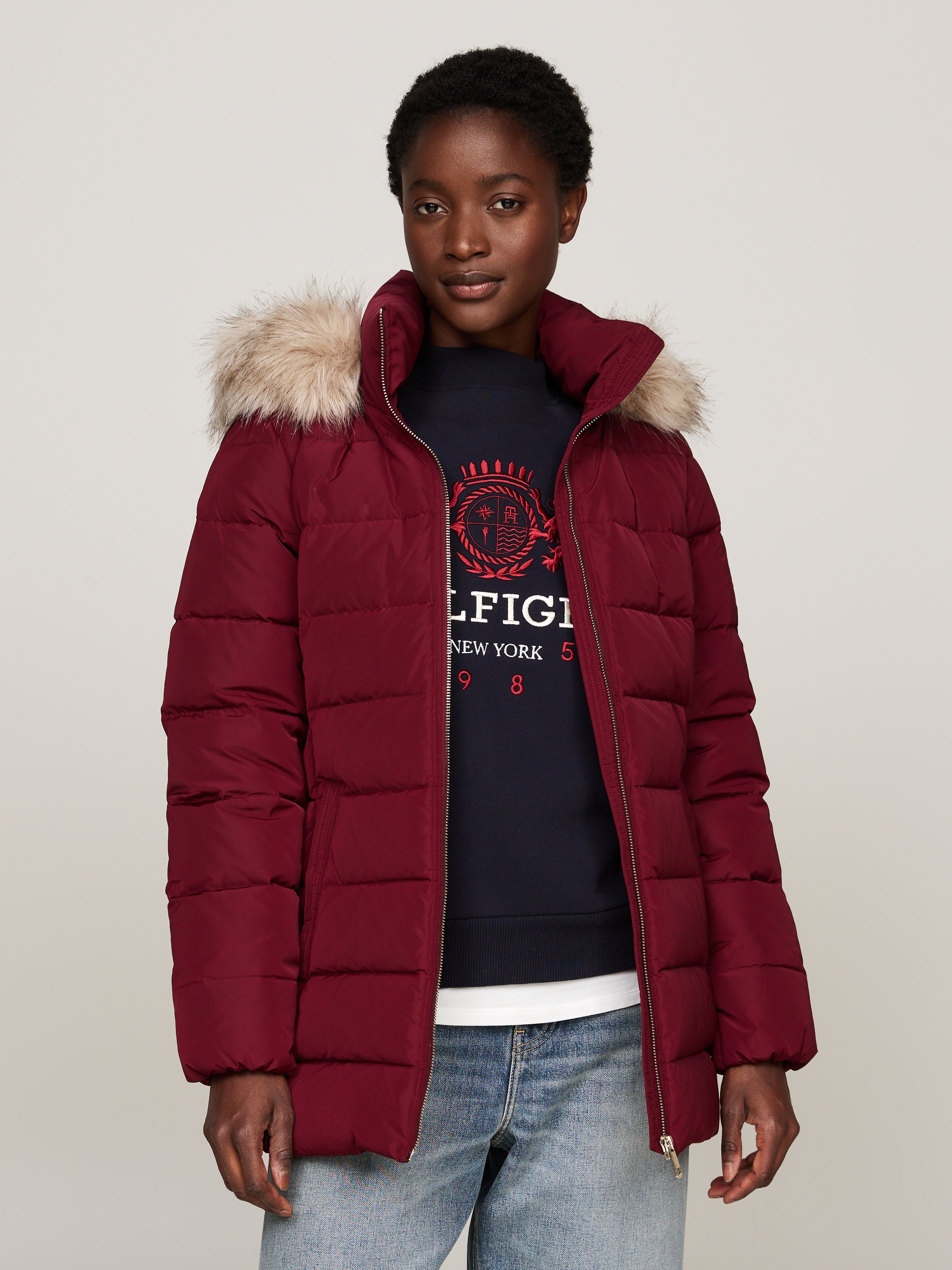 Tommy Hilfiger Steppjacke, mit Kapuze, mit Logopatch