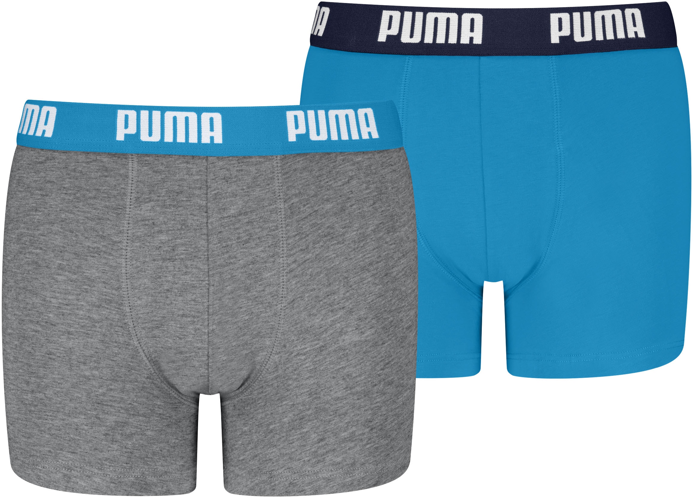 PUMA Boxershorts »PUMA BOYS EVERYDAY BASIC BOXERS 2P« Packung, 2er Pack, Boys, mit Logobund, elastisch