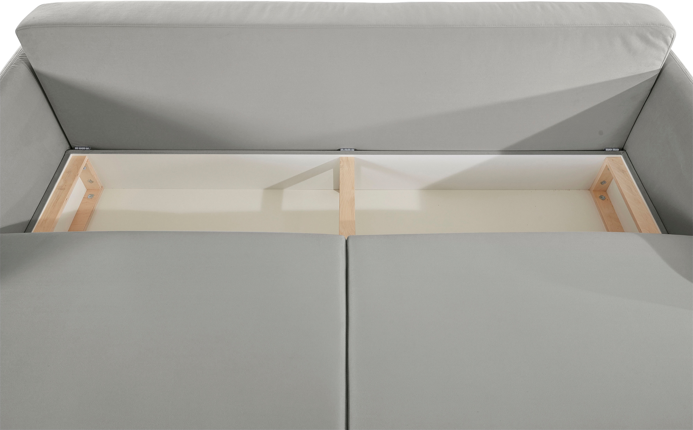 INOSIGN Schlafsofa »Emily«, incl. Bettfunktion und Bettkasten, Seitentache im Armteil, Federkern
