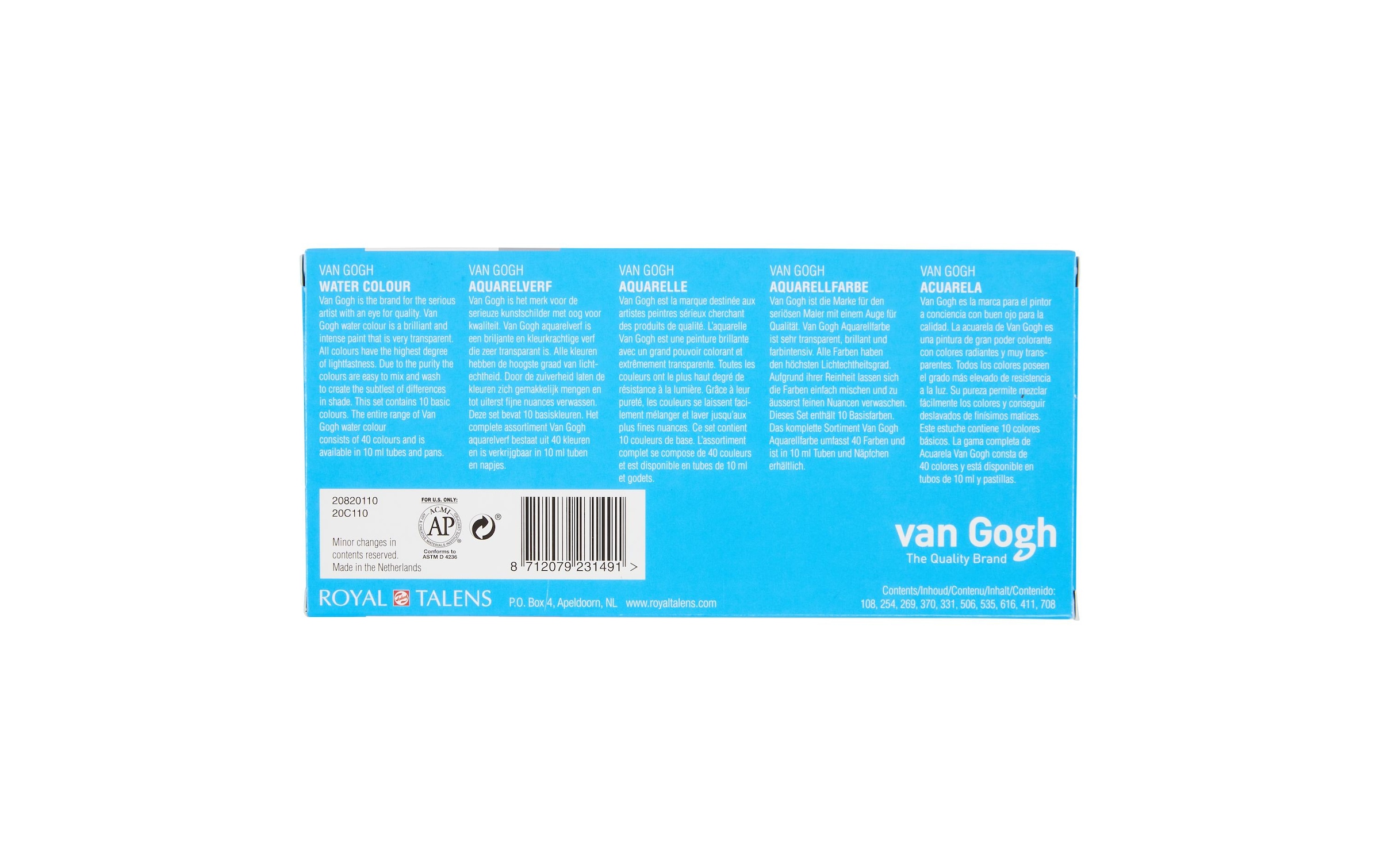 Aquarellfarbe »Van Gogh Basis-Set, 10 ml, Mehrfarbig«