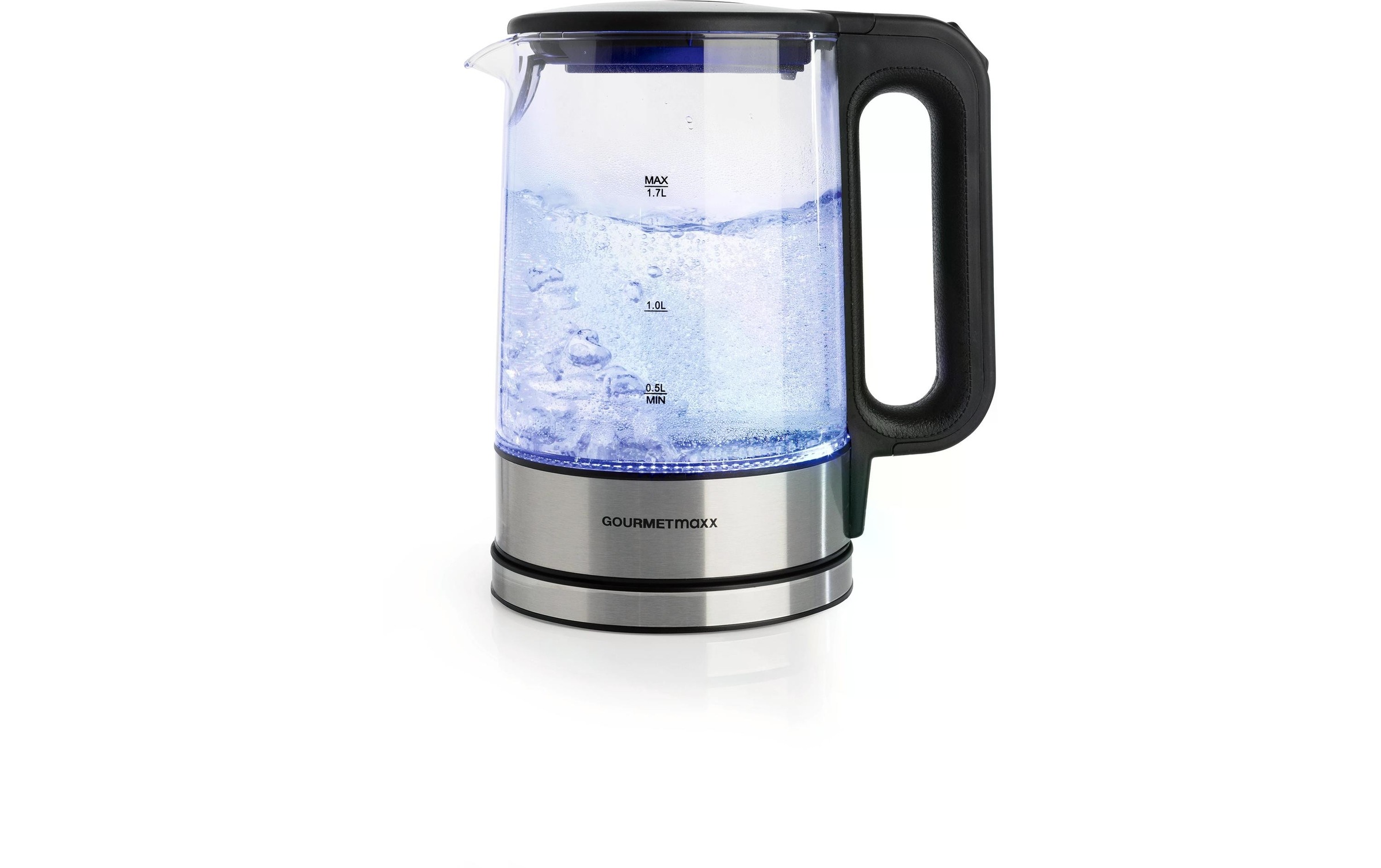 GOURMETmaxx Wasserkocher »45474 l, Silber/Transparent«, 1,7 l, 2200 W