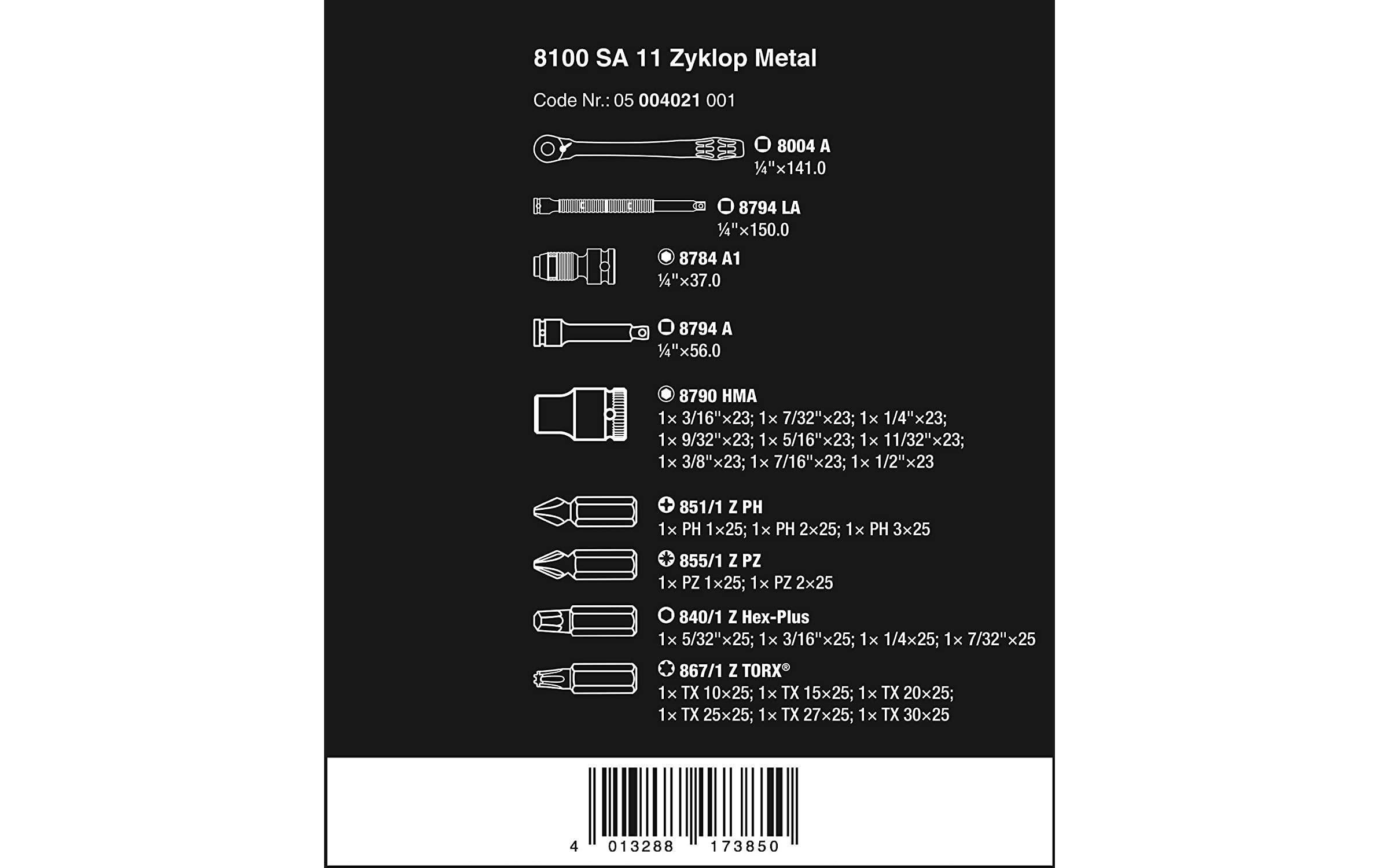 Wera Ratsche »8100 SA 11 Zyklop«, (28 St.)