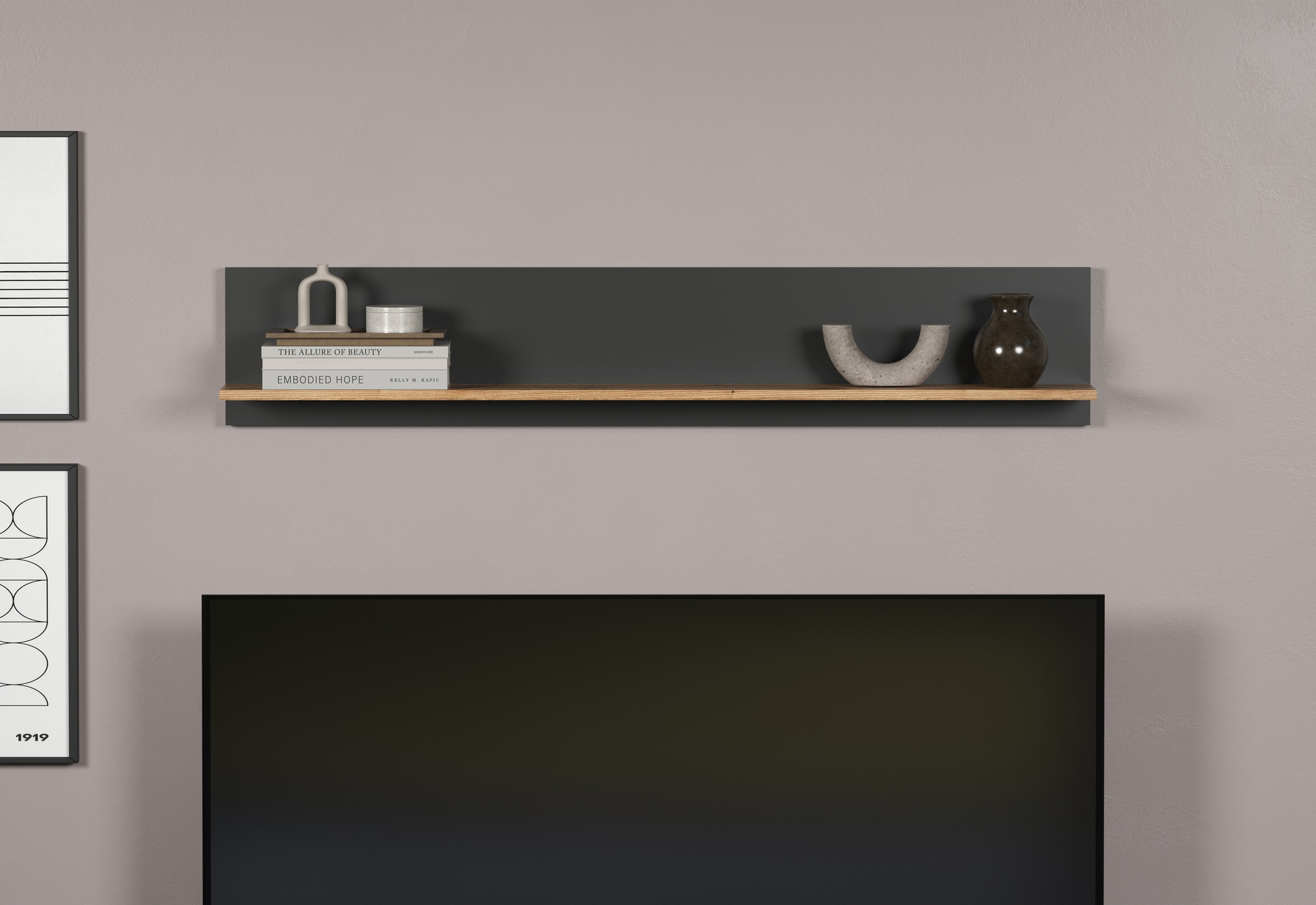 INOSIGN Wandboard »Estepona«, (1 St.), grosszügige Bücherleiste mit den Massen (B/T/H) 150/18/25 cm
