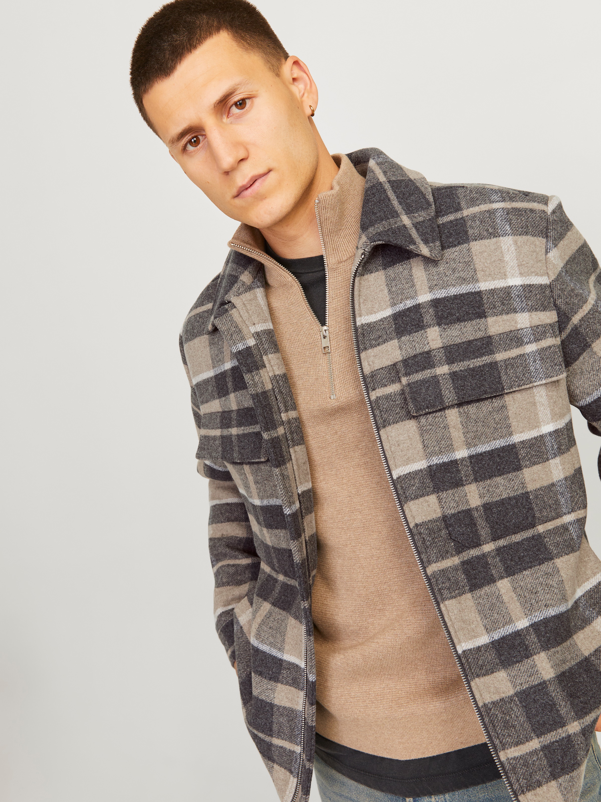 Jack & Jones Wolljacke »JPRBLURUSSEL WOOL BLEND JACKET SN«, ohne Kapuze