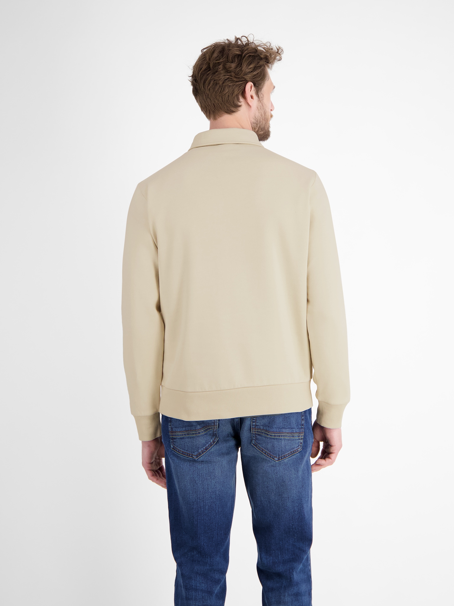 LERROS Langarm-Poloshirt »FELPA«, Sweatshirt mit Knopfleiste