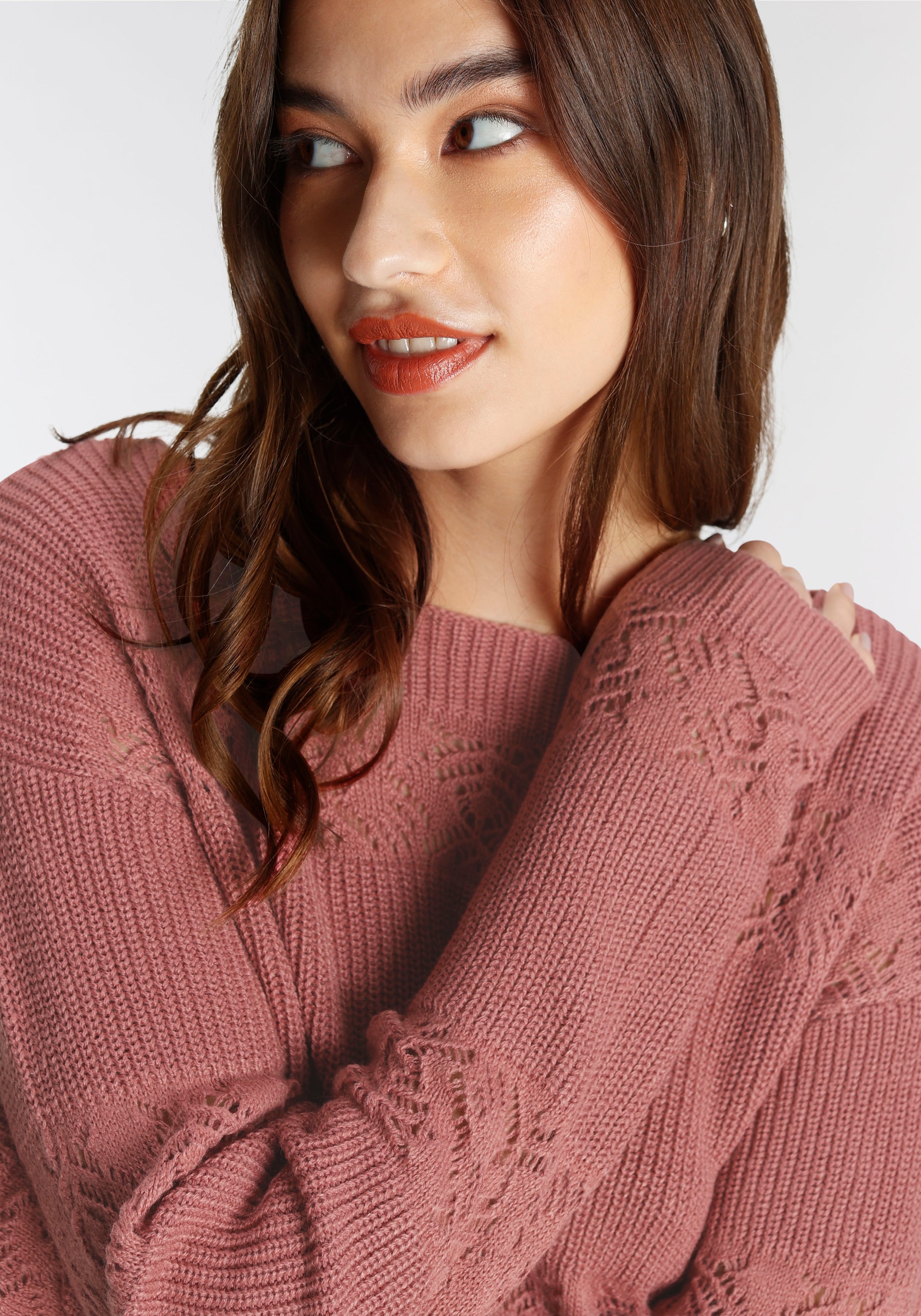 Laura Scott Strickpullover, mit Ajour-Muster - NEUE KOLLEKTION