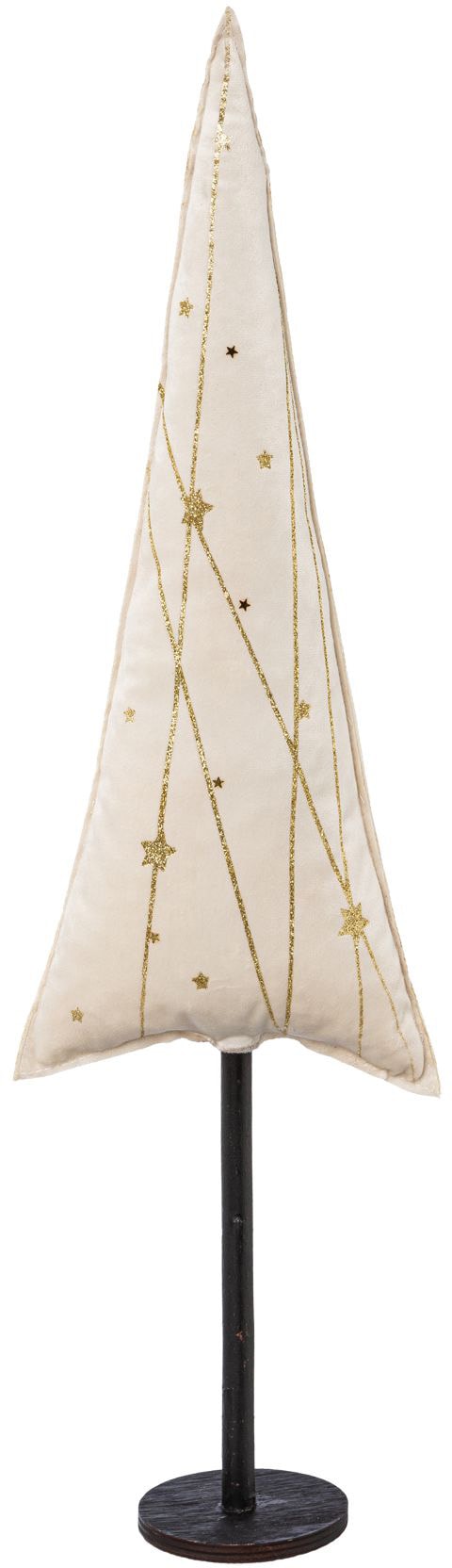 Creativ deco Dekobaum »Weihnachtsdeko«, aus Samtstoff mit Applikationen in 3 Grössen: 30x9, 40x13, 55x17 cm