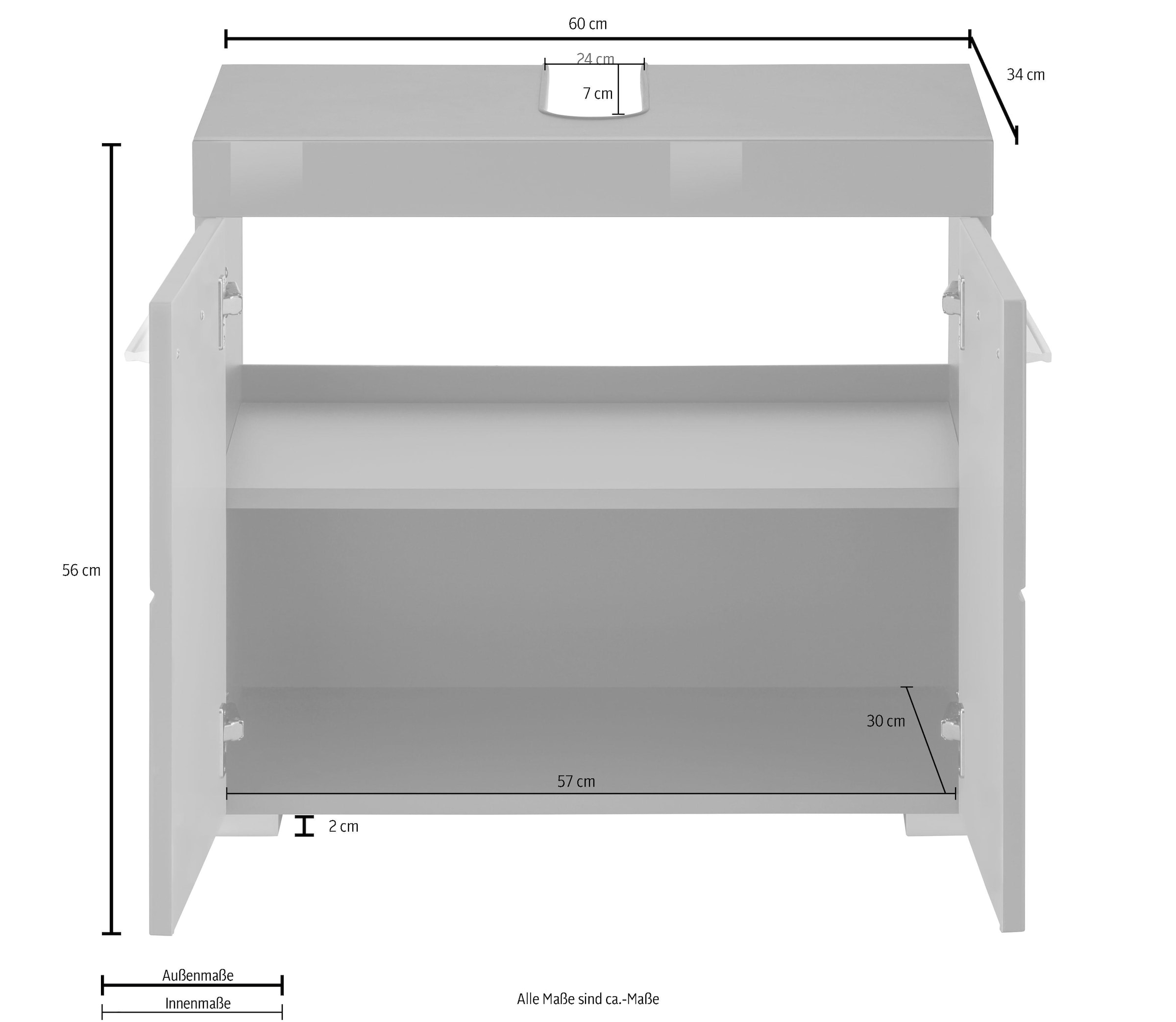 INOSIGN Waschbeckenunterschrank »Avena«, Höhe 56 cm, Badezimmerschrank mit 2  Türen und Aussparung online shoppen | Jelmoli-Versand