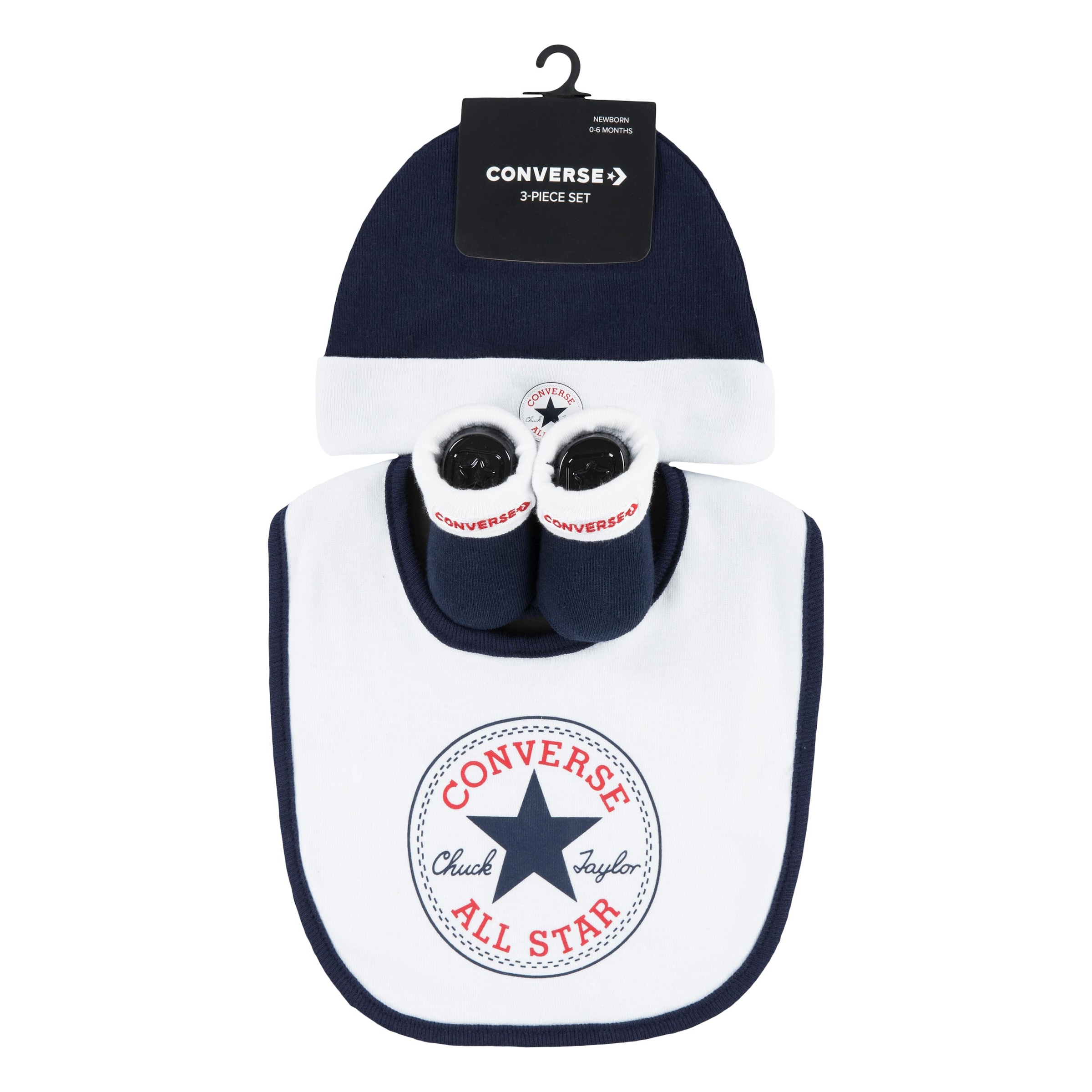Converse Neugeborenen-Geschenkset »CHUCK INFANT HAT BIB BOOTIE SET 3PC«, für Babys