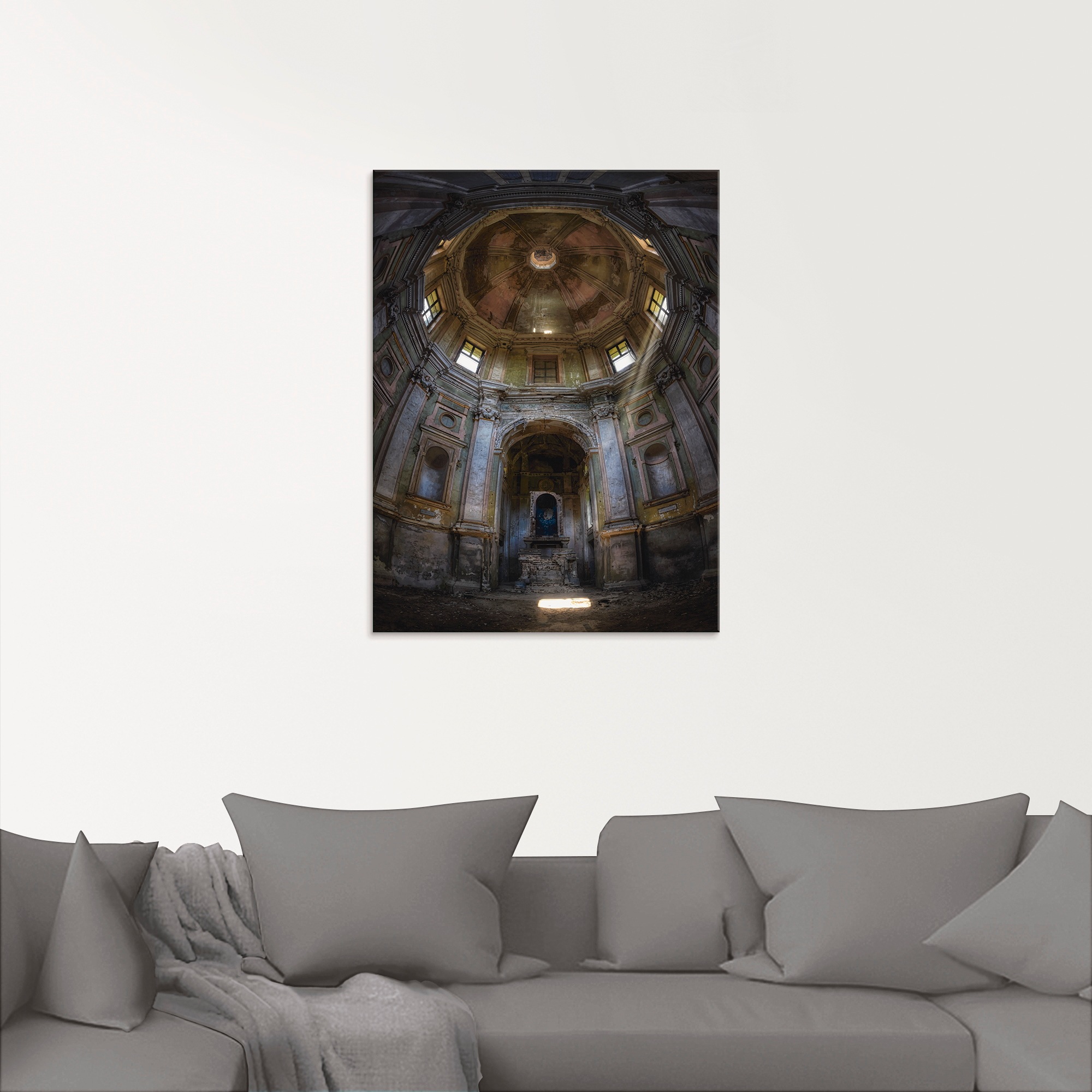 Artland Glasbild »Lost Place - marode Kirche - verlassen«, Gebäude, (1 St.), in verschiedenen Grössen