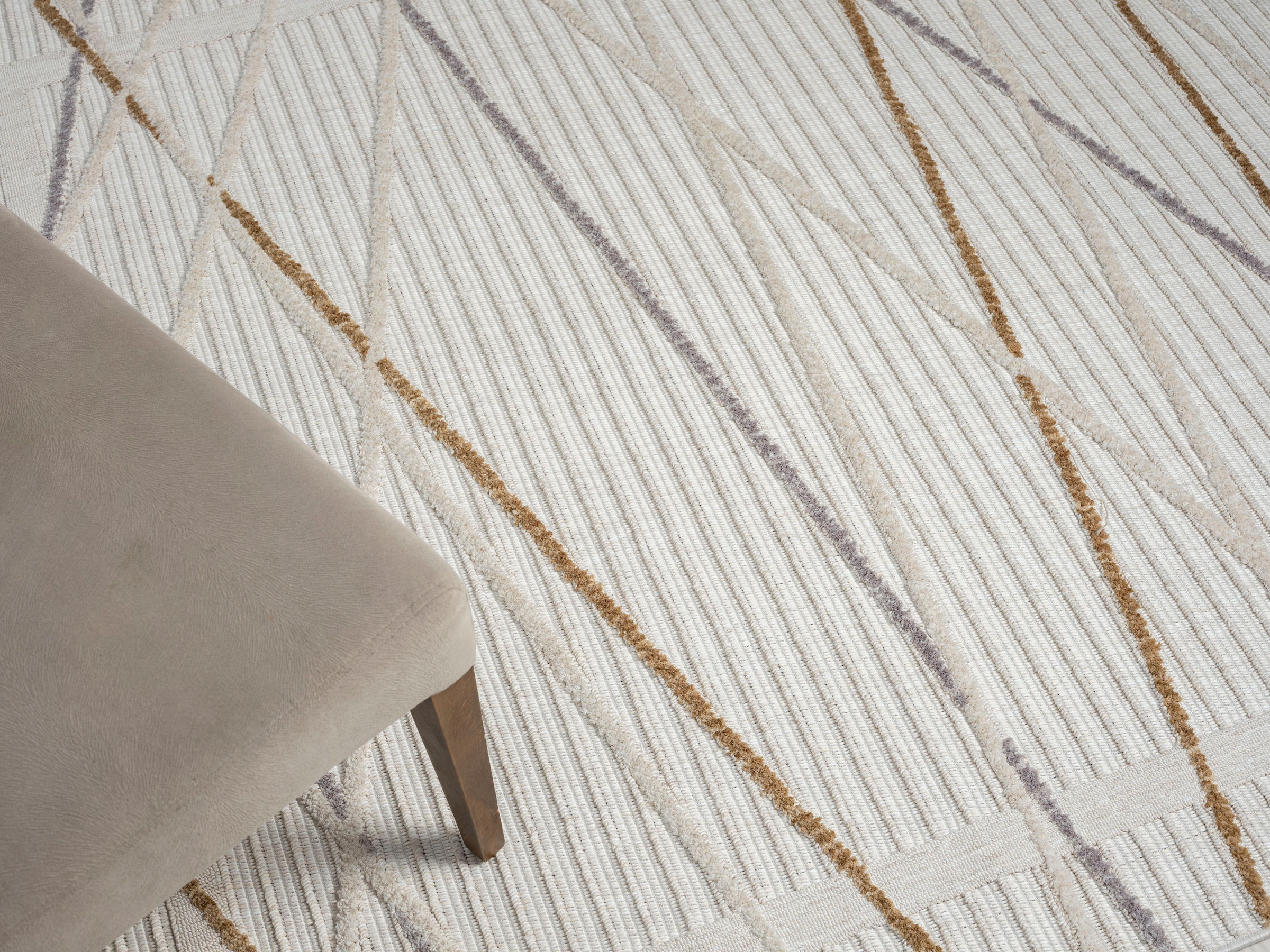 Myflair Möbel & Accessoires Teppich »Luana 1 Lagerräumung«, rechteckig, 10 mm Höhe, Kurzflor, Sisal Optik, Hoch-Tief Effekt, mit Fransen, besonders weich